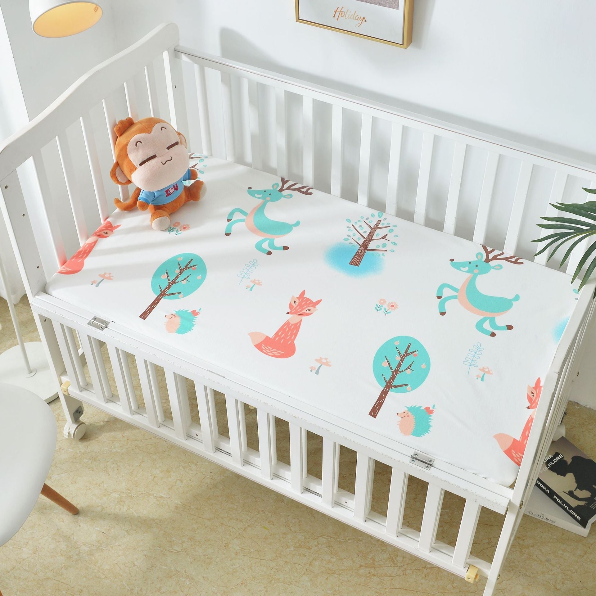 Cotton Crib Bed Sheet Urine-Proof Waterproof Breathable Bed Sheet Non-Slip Bed Cover - pokema97b4ea6e658f9fd6e5226c7b2720be9f
