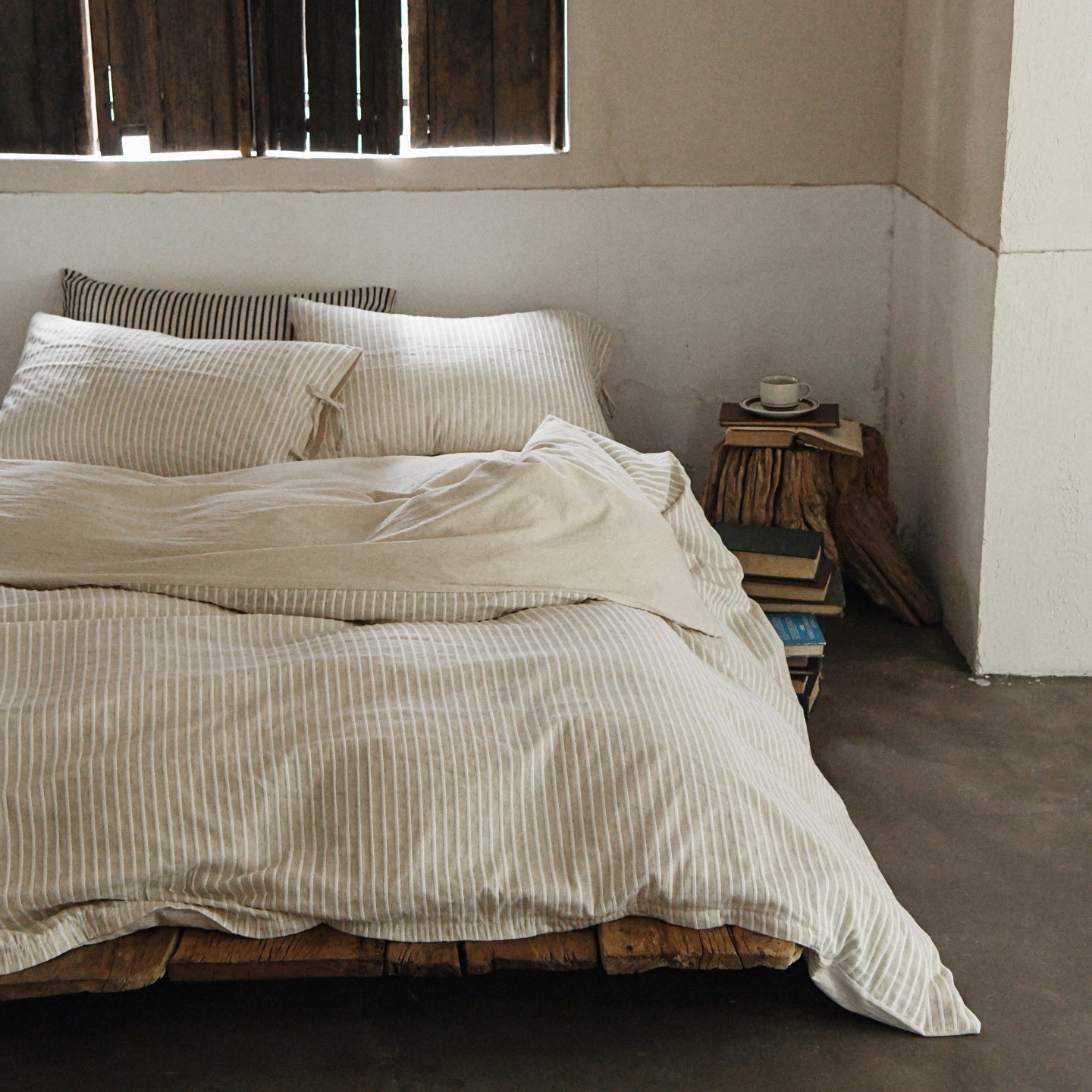 Cotton Yarn-dyed Washed Cotton Four-piece Set Full-cotton Fitted Sheet Non-printed Minimalist Bed Sheet Duvet Cover - pokema950a216e0ae57d8fd1b030dbf3fc66ce