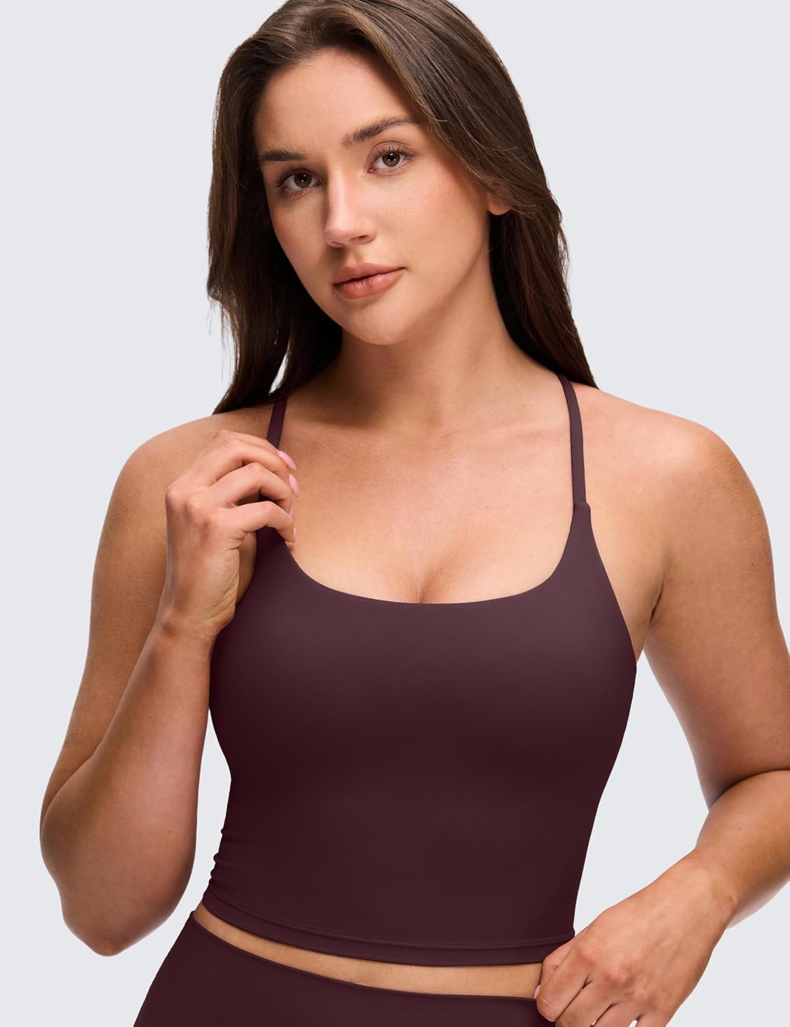 CRZ YOGA Butterluxe Twist Back Crop Tank Tops | Light Support, Removable Pads, Yoga, Extremely Soft, Cut-Out Crossback, Adjustable Straps, Longline Sports Bras for Women - pokemaCRZ YOGA Butterluxe Twist Back Crop Tank Tops | Light Support, Removable Pads, Yoga, Extremely Soft, Cut-Out Crossback, Adjustable Straps, Longline Sports Bras for Women