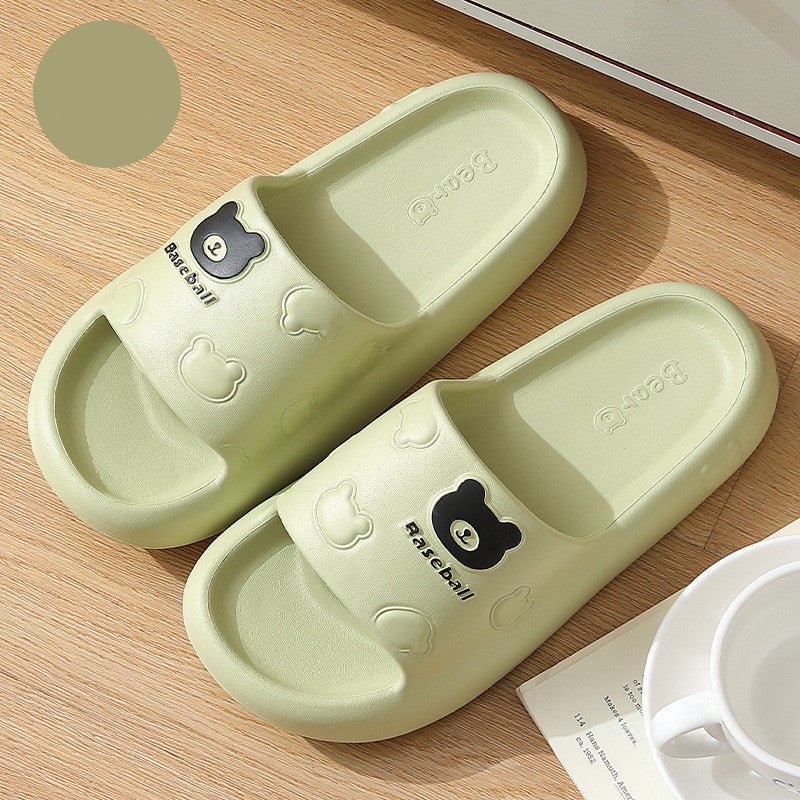 Cute Cartoon Bear Slippers For Women Summer Indoor Thick-soled Non-slip Floor Bathroom Home Slippers Men House Shoes - pokema74c5f933006b2aed2cd3c228f5746b8f