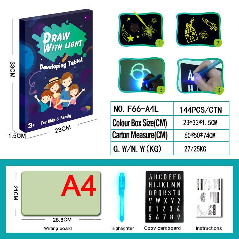 Educational Toy Drawing Pad 3D Magic 8 Light Effects Puzzle Board Sketchpad - pokemaddd120f99013bdbde1f854469a68404b