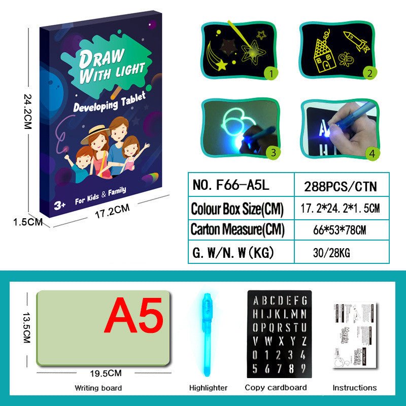 Educational Toy Drawing Pad 3D Magic 8 Light Effects Puzzle Board Sketchpad - pokema80ce823328082644a09a65d249199b6e