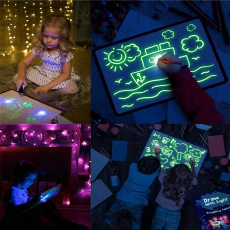 Educational Toy Drawing Pad 3D Magic 8 Light Effects Puzzle Board Sketchpad - pokemaf2495f1f96777709ee56a85a7dff8803