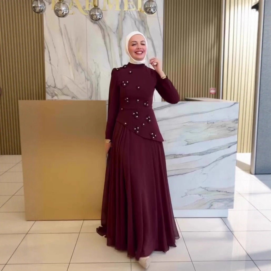 Elegant Graceful Long-sleeved Dress With A Flowing Silhouette - pokemac6970c33352f1acb1407eb1c0f178a3