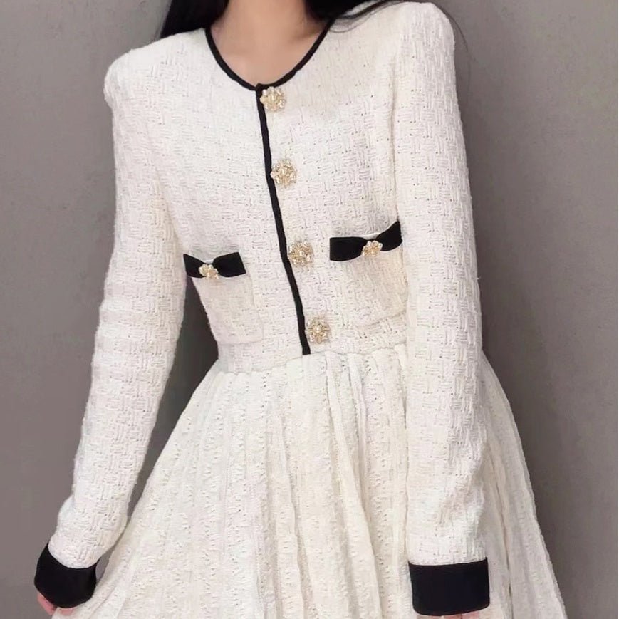 Elegant Ivory White Classic Style Slimming A- Line Dress - pokema28d323567e6f7ed73dad7f2bec756112