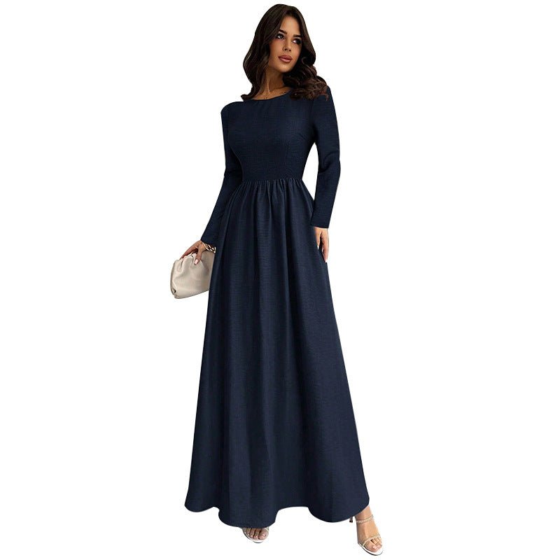 Elegant Long Sleeve Waist Cinching A Line Dress - pokemaf871bbd3427c2ba9500d7ab1fdb0ec07