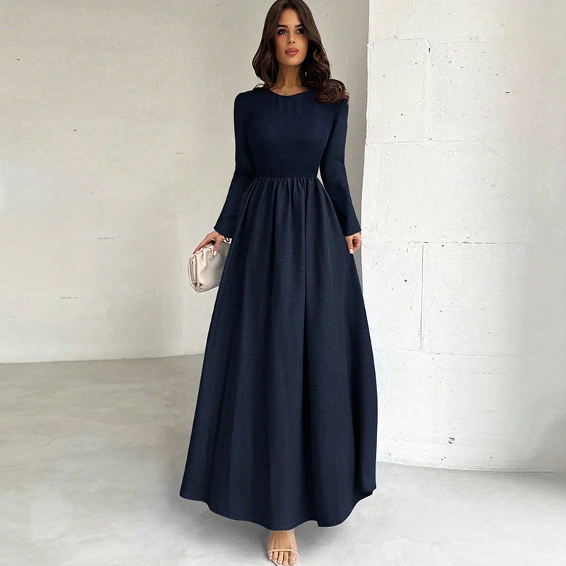 Elegant Long Sleeve Waist Cinching A Line Dress - pokemab413bc9cb78984524e6502dbac2a0bf6