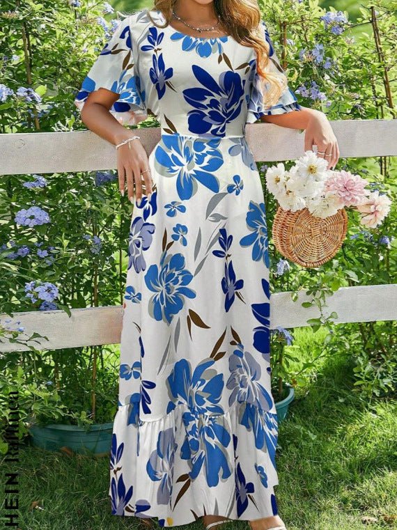 Elegant Long Womens Dress With A Chic Printed Design - pokema967fb568c6c767e0a3f86fcc8755fcb8