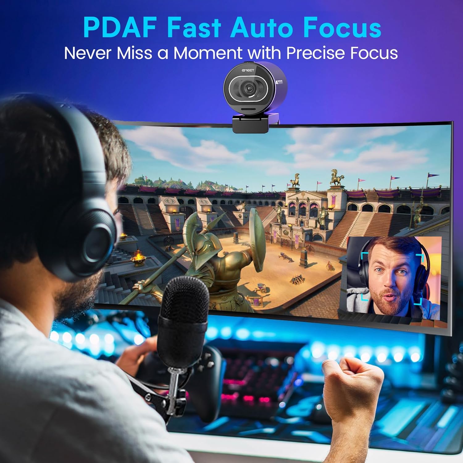 EMEET S600 4K Webcam for Streaming - Sony 1/2.5'' Sensor, PDAF Autofocus, 1080P@60FPS, 2 Noise Reduction Mics, Built-in Privacy Cover, 73° FOV, Streaming Camera for Live Commerce/Gaming/Beauty - pokemaEMEET S600 4K Webcam for Streaming - Sony 1/2.5'' Sensor, PDAF Autofocus, 1080P@60FPS, 2 Noise Reduction Mics, Built-in Privacy Cover, 73° FOV, Streaming Camera for Live Commerce/Gaming/Beauty