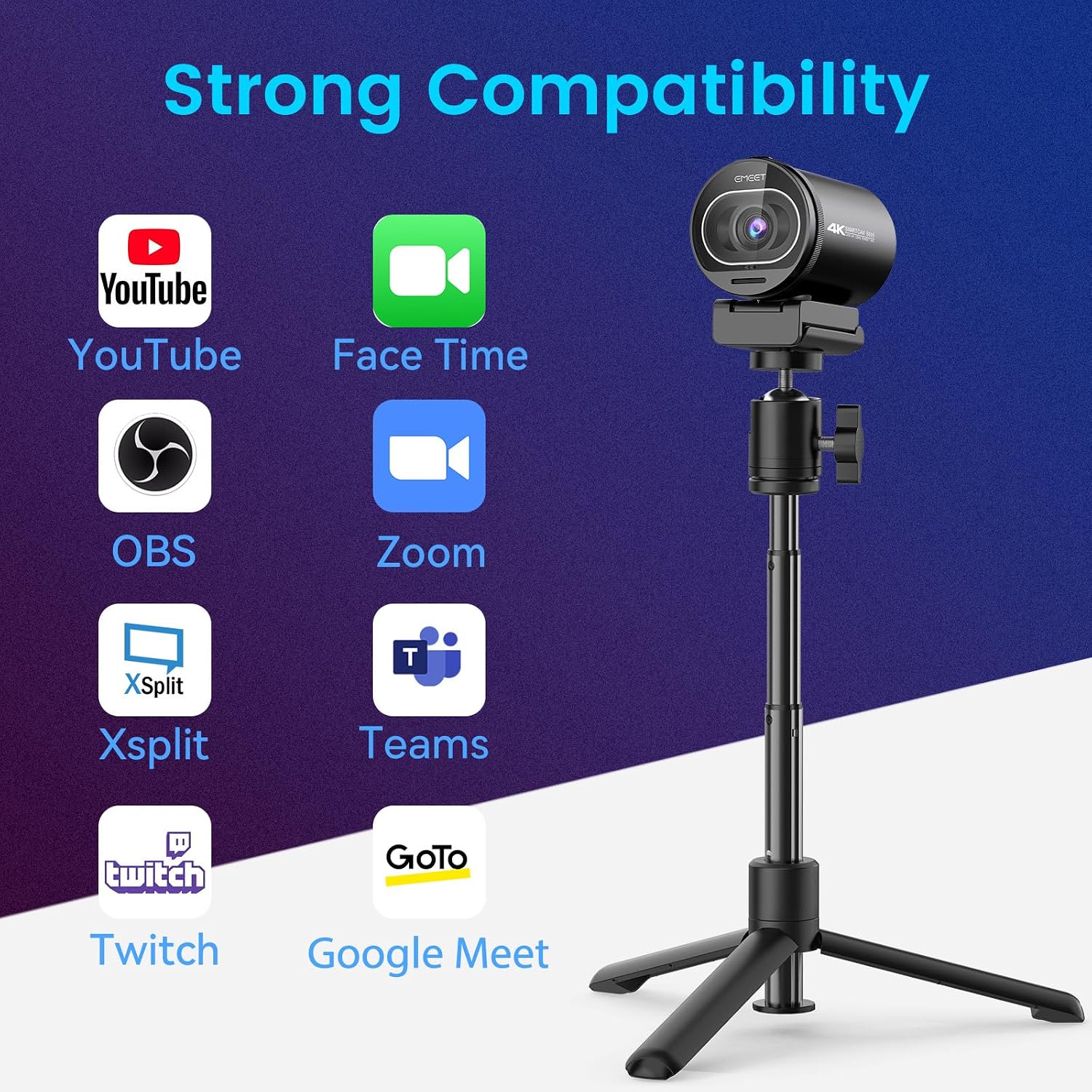 EMEET S600 4K Webcam for Streaming - Sony 1/2.5'' Sensor, PDAF Autofocus, 1080P@60FPS, 2 Noise Reduction Mics, Built-in Privacy Cover, 73° FOV, Streaming Camera for Live Commerce/Gaming/Beauty - pokemaEMEET S600 4K Webcam for Streaming - Sony 1/2.5'' Sensor, PDAF Autofocus, 1080P@60FPS, 2 Noise Reduction Mics, Built-in Privacy Cover, 73° FOV, Streaming Camera for Live Commerce/Gaming/Beauty