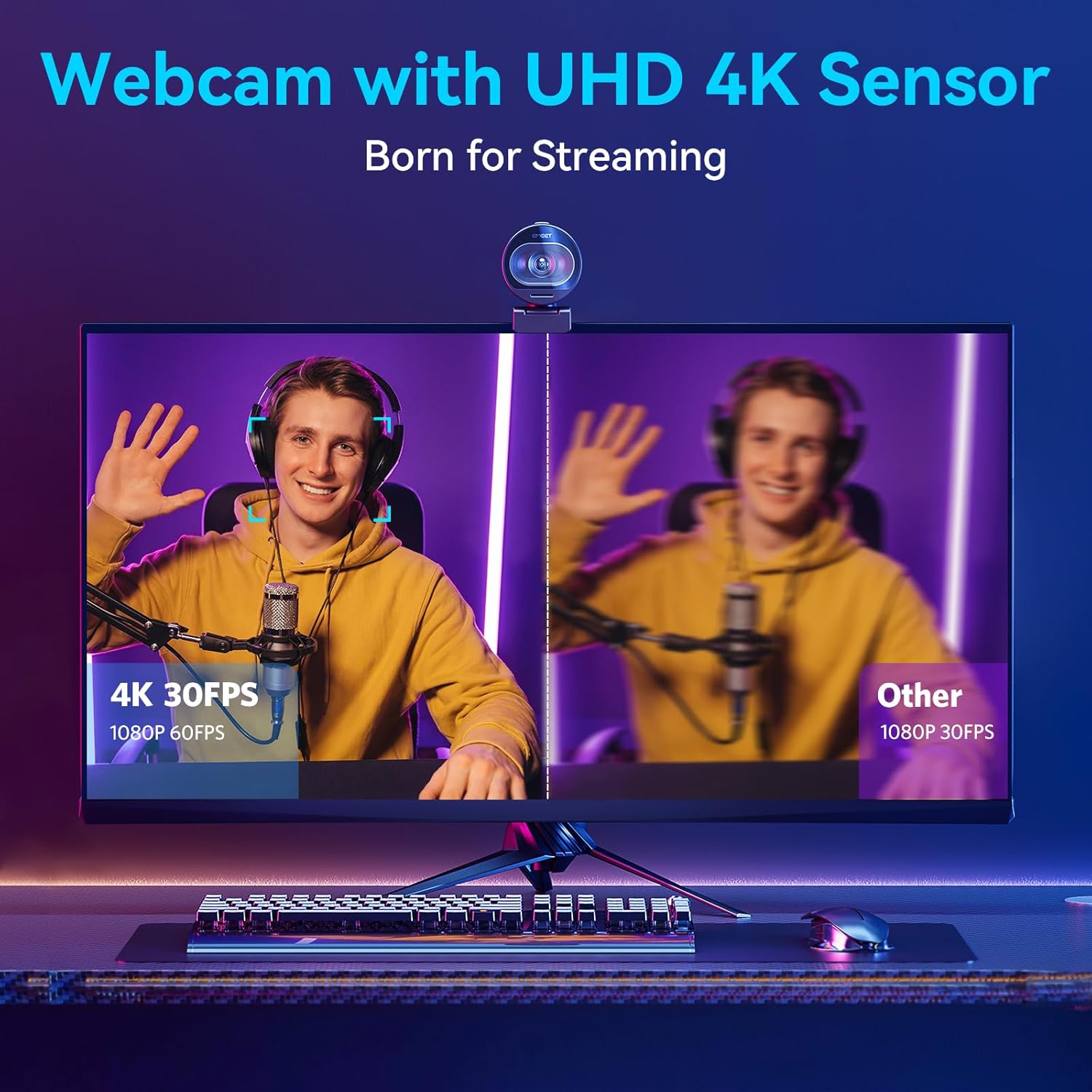 EMEET S600 4K Webcam for Streaming - Sony 1/2.5'' Sensor, PDAF Autofocus, 1080P@60FPS, 2 Noise Reduction Mics, Built-in Privacy Cover, 73° FOV, Streaming Camera for Live Commerce/Gaming/Beauty - pokemaEMEET S600 4K Webcam for Streaming - Sony 1/2.5'' Sensor, PDAF Autofocus, 1080P@60FPS, 2 Noise Reduction Mics, Built-in Privacy Cover, 73° FOV, Streaming Camera for Live Commerce/Gaming/Beauty