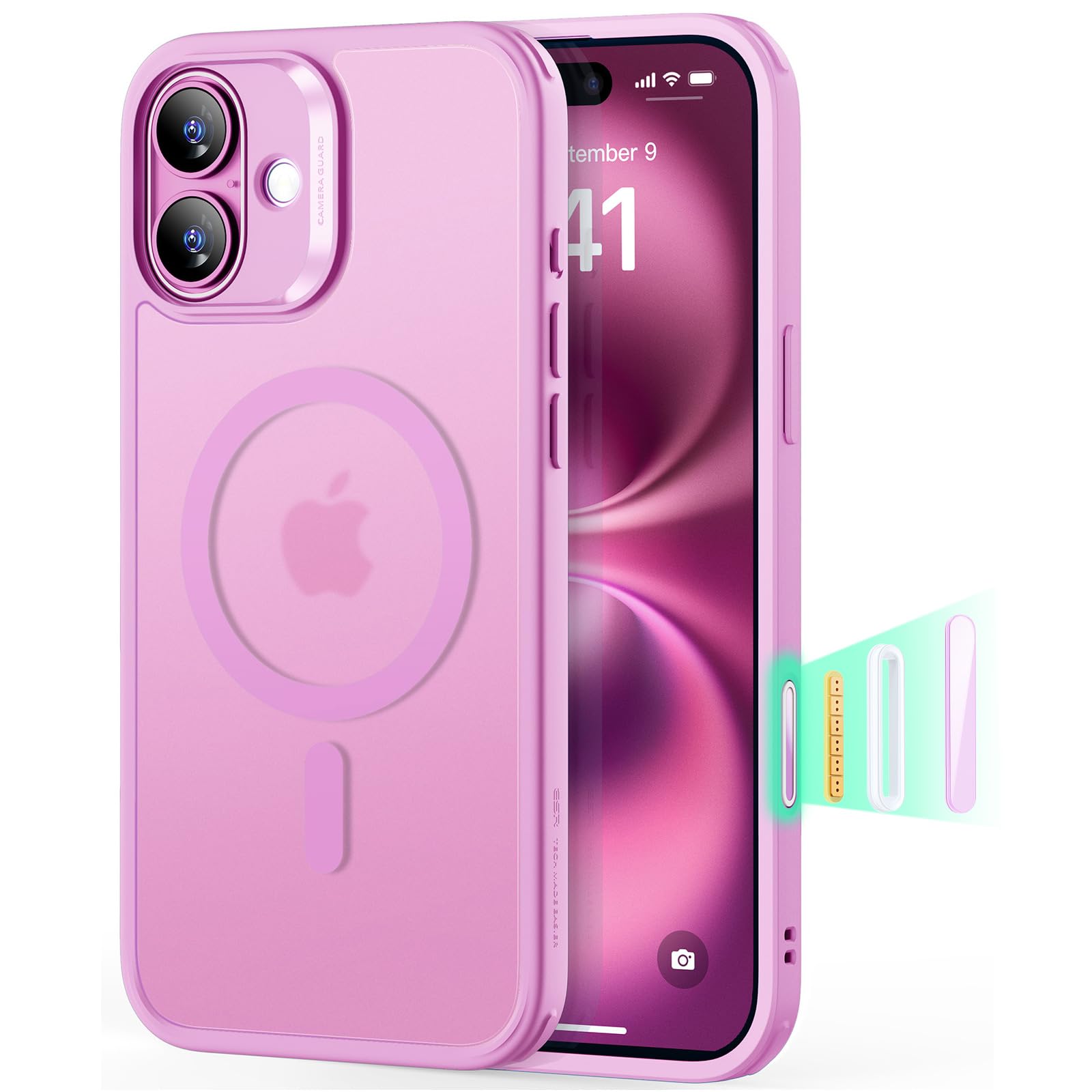 ESR for iPhone 16 Pro Max Case, Camera Control Capture Button, Compatible with MagSafe, Shockproof Military-Grade Protection, Phone Case for iPhone 16 Pro Max, Classic Hybrid Case(HaloLock), Clear - pokemaESR for iPhone 16 Pro Max Case, Camera Control Capture Button, Compatible with MagSafe, Shockproof Military-Grade Protection, Phone Case for iPhone 16 Pro Max, Classic Hybrid Case(HaloLock), Clear