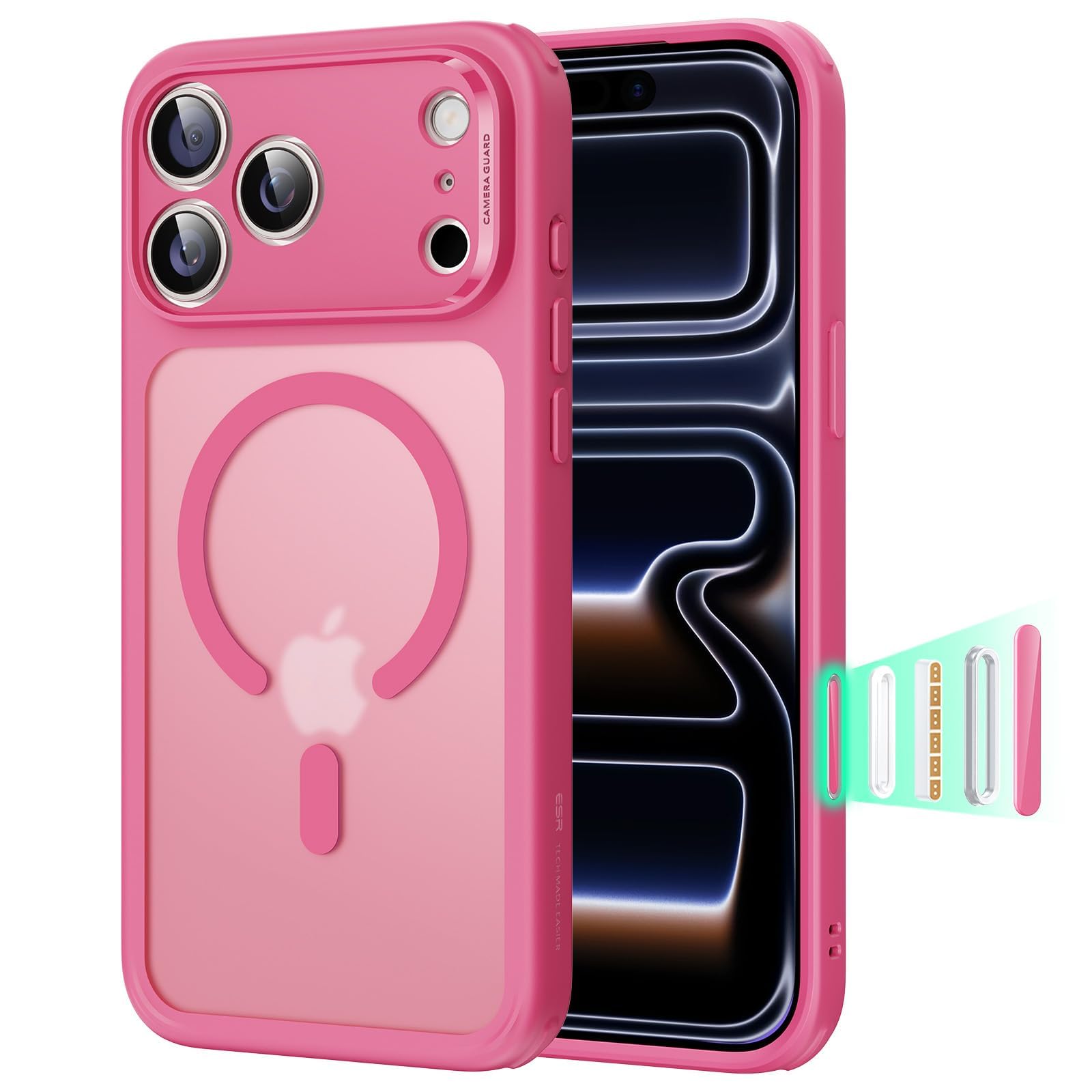 ESR for iPhone 16 Pro Max Case, Camera Control Capture Button, Compatible with MagSafe, Shockproof Military-Grade Protection, Phone Case for iPhone 16 Pro Max, Classic Hybrid Case(HaloLock), Clear - pokemaESR for iPhone 16 Pro Max Case, Camera Control Capture Button, Compatible with MagSafe, Shockproof Military-Grade Protection, Phone Case for iPhone 16 Pro Max, Classic Hybrid Case(HaloLock), Clear
