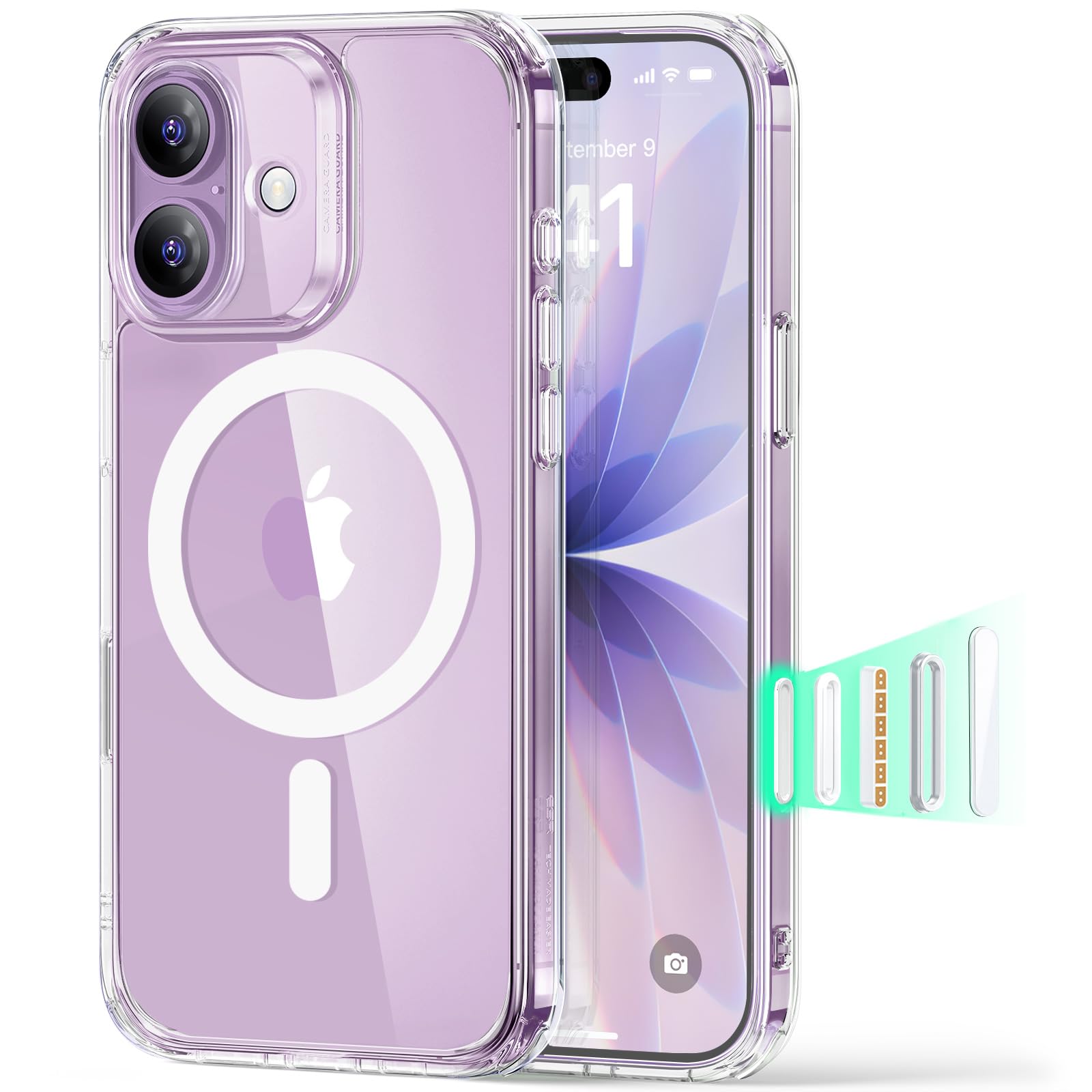 ESR for iPhone 16 Pro Max Case, Camera Control Capture Button, Compatible with MagSafe, Shockproof Military-Grade Protection, Phone Case for iPhone 16 Pro Max, Classic Hybrid Case(HaloLock), Clear - pokemaESR for iPhone 16 Pro Max Case, Camera Control Capture Button, Compatible with MagSafe, Shockproof Military-Grade Protection, Phone Case for iPhone 16 Pro Max, Classic Hybrid Case(HaloLock), Clear