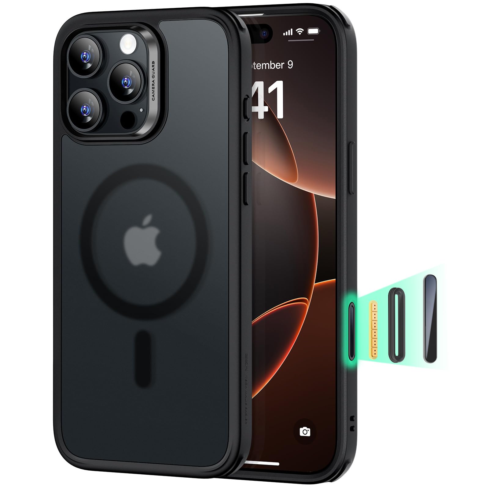 ESR for iPhone 16 Pro Max Case, Camera Control Capture Button, Compatible with MagSafe, Shockproof Military-Grade Protection, Phone Case for iPhone 16 Pro Max, Classic Hybrid Case(HaloLock), Clear - pokemaESR for iPhone 16 Pro Max Case, Camera Control Capture Button, Compatible with MagSafe, Shockproof Military-Grade Protection, Phone Case for iPhone 16 Pro Max, Classic Hybrid Case(HaloLock), Clear