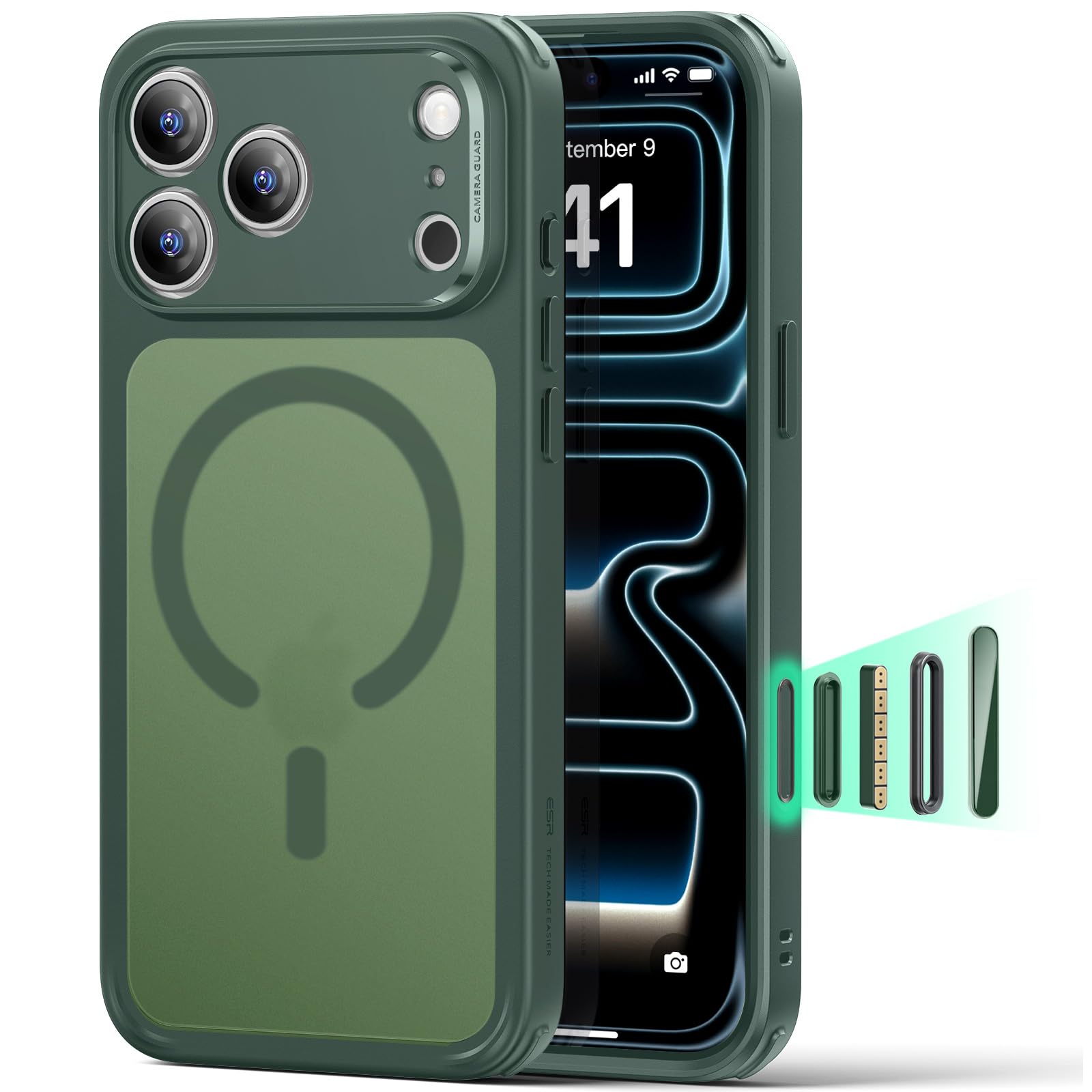 ESR for iPhone 16 Pro Max Case, Camera Control Capture Button, Compatible with MagSafe, Shockproof Military-Grade Protection, Phone Case for iPhone 16 Pro Max, Classic Hybrid Case(HaloLock), Clear - pokemaESR for iPhone 16 Pro Max Case, Camera Control Capture Button, Compatible with MagSafe, Shockproof Military-Grade Protection, Phone Case for iPhone 16 Pro Max, Classic Hybrid Case(HaloLock), Clear
