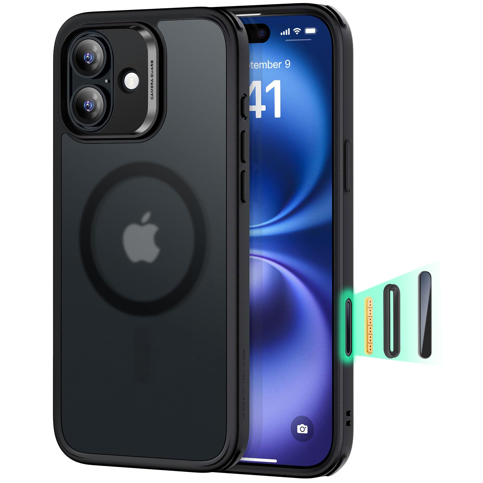 ESR for iPhone 16 Pro Max Case, Camera Control Capture Button, Compatible with MagSafe, Shockproof Military-Grade Protection, Phone Case for iPhone 16 Pro Max, Classic Hybrid Case(HaloLock), Clear - pokemaESR for iPhone 16 Pro Max Case, Camera Control Capture Button, Compatible with MagSafe, Shockproof Military-Grade Protection, Phone Case for iPhone 16 Pro Max, Classic Hybrid Case(HaloLock), Clear