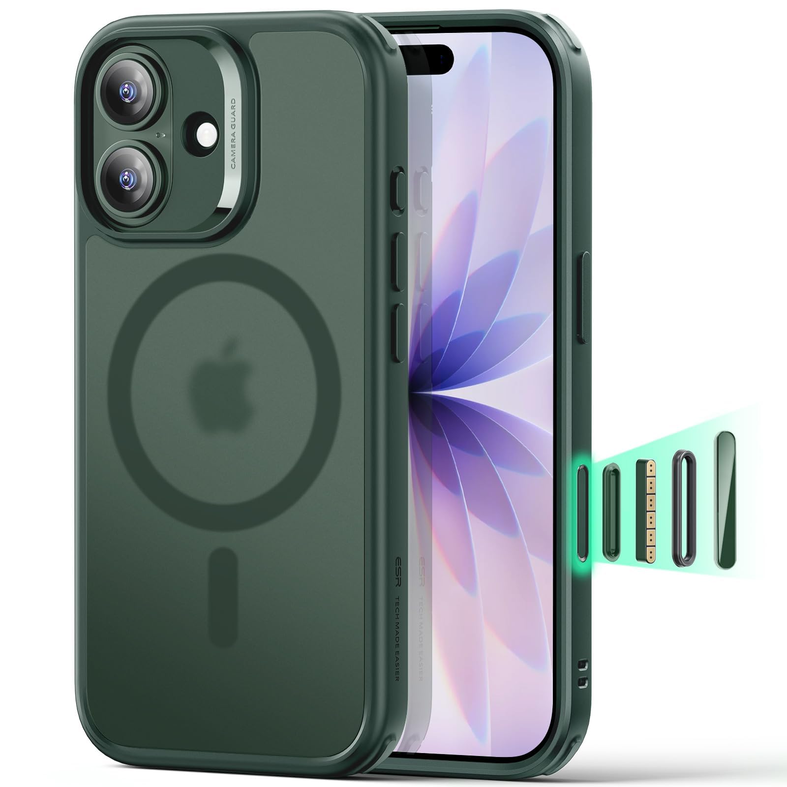 ESR for iPhone 16 Pro Max Case, Camera Control Capture Button, Compatible with MagSafe, Shockproof Military-Grade Protection, Phone Case for iPhone 16 Pro Max, Classic Hybrid Case(HaloLock), Clear - pokemaESR for iPhone 16 Pro Max Case, Camera Control Capture Button, Compatible with MagSafe, Shockproof Military-Grade Protection, Phone Case for iPhone 16 Pro Max, Classic Hybrid Case(HaloLock), Clear