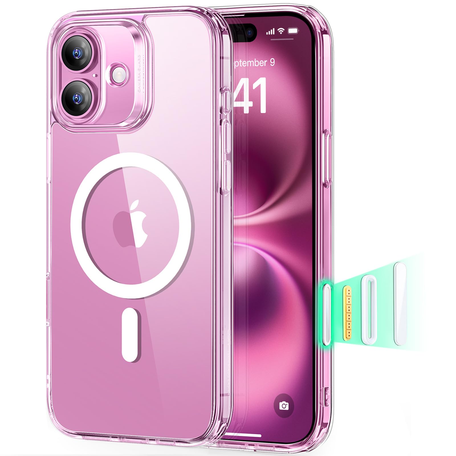 ESR for iPhone 16 Pro Max Case, Camera Control Capture Button, Compatible with MagSafe, Shockproof Military-Grade Protection, Phone Case for iPhone 16 Pro Max, Classic Hybrid Case(HaloLock), Clear - pokemaESR for iPhone 16 Pro Max Case, Camera Control Capture Button, Compatible with MagSafe, Shockproof Military-Grade Protection, Phone Case for iPhone 16 Pro Max, Classic Hybrid Case(HaloLock), Clear