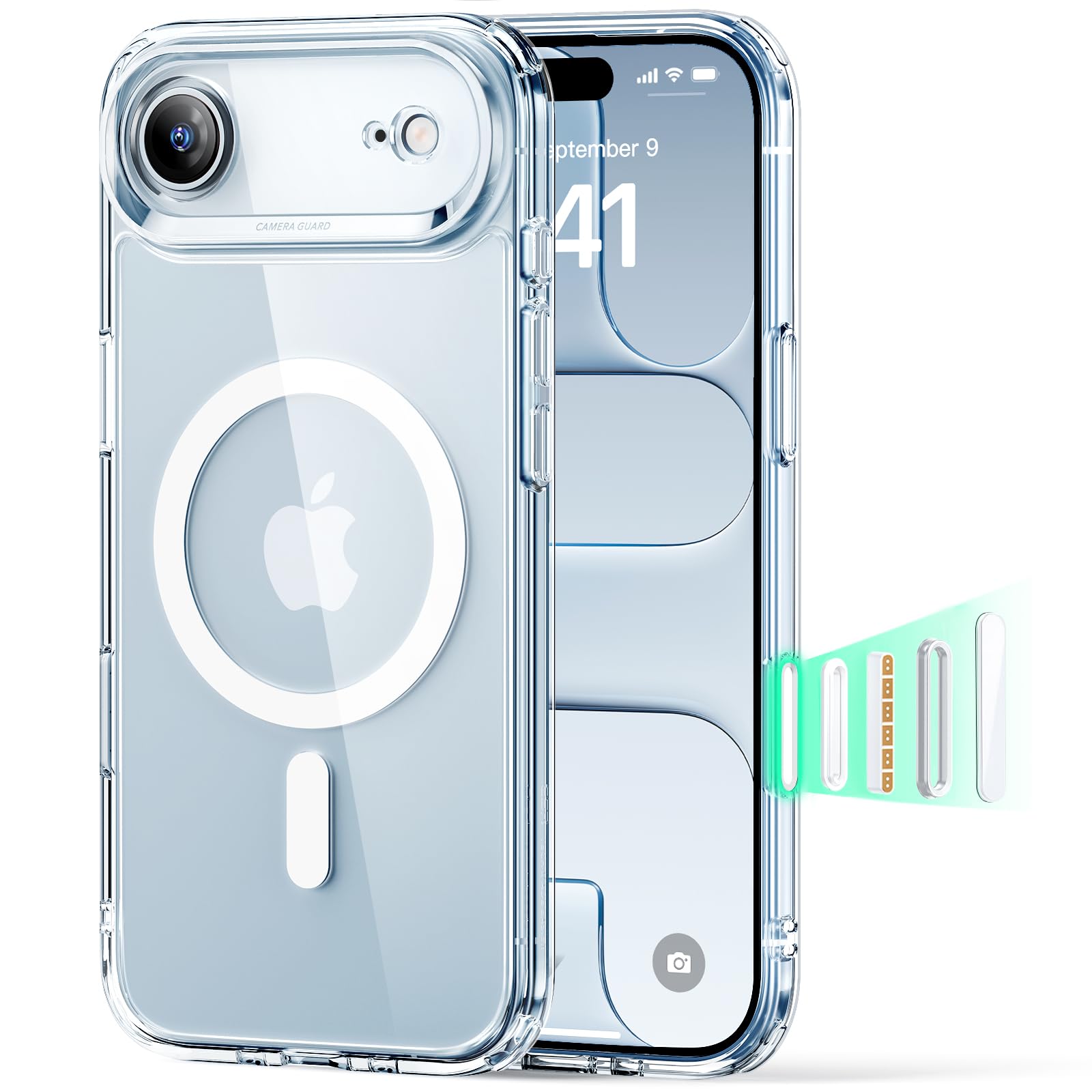 ESR for iPhone 16 Pro Max Case, Camera Control Capture Button, Compatible with MagSafe, Shockproof Military-Grade Protection, Phone Case for iPhone 16 Pro Max, Classic Hybrid Case(HaloLock), Clear - pokemaESR for iPhone 16 Pro Max Case, Camera Control Capture Button, Compatible with MagSafe, Shockproof Military-Grade Protection, Phone Case for iPhone 16 Pro Max, Classic Hybrid Case(HaloLock), Clear