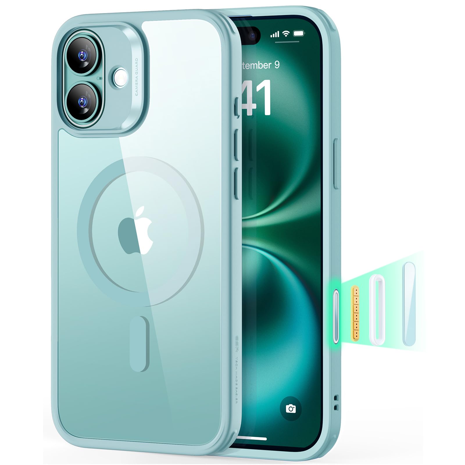 ESR for iPhone 16 Pro Max Case, Camera Control Capture Button, Compatible with MagSafe, Shockproof Military-Grade Protection, Phone Case for iPhone 16 Pro Max, Classic Hybrid Case(HaloLock), Clear - pokemaESR for iPhone 16 Pro Max Case, Camera Control Capture Button, Compatible with MagSafe, Shockproof Military-Grade Protection, Phone Case for iPhone 16 Pro Max, Classic Hybrid Case(HaloLock), Clear