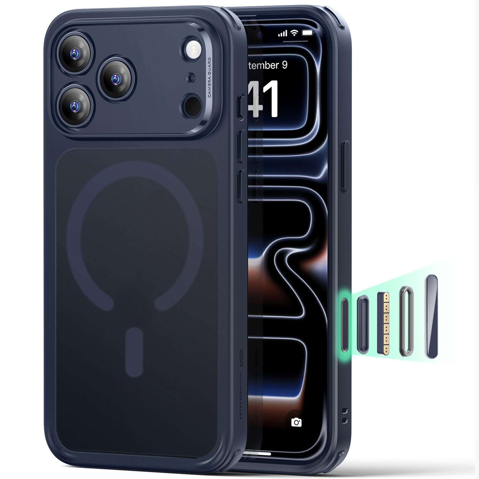 ESR for iPhone 16 Pro Max Case, Camera Control Capture Button, Compatible with MagSafe, Shockproof Military-Grade Protection, Phone Case for iPhone 16 Pro Max, Classic Hybrid Case(HaloLock), Clear - pokemaESR for iPhone 16 Pro Max Case, Camera Control Capture Button, Compatible with MagSafe, Shockproof Military-Grade Protection, Phone Case for iPhone 16 Pro Max, Classic Hybrid Case(HaloLock), Clear