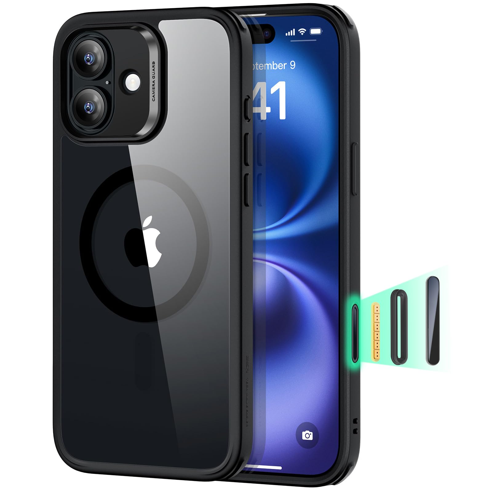 ESR for iPhone 16 Pro Max Case, Camera Control Capture Button, Compatible with MagSafe, Shockproof Military-Grade Protection, Phone Case for iPhone 16 Pro Max, Classic Hybrid Case(HaloLock), Clear - pokemaESR for iPhone 16 Pro Max Case, Camera Control Capture Button, Compatible with MagSafe, Shockproof Military-Grade Protection, Phone Case for iPhone 16 Pro Max, Classic Hybrid Case(HaloLock), Clear