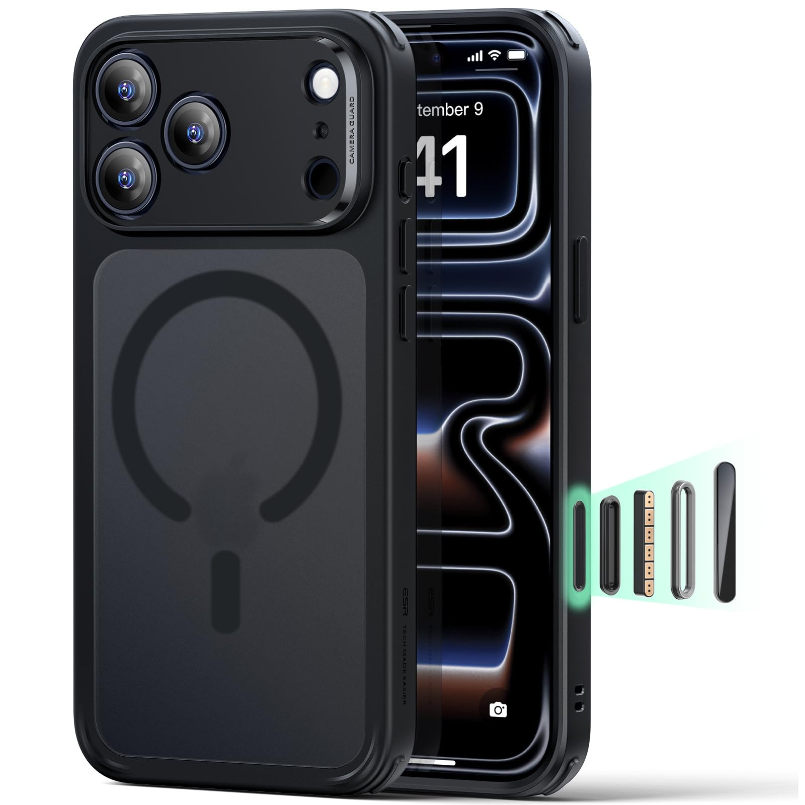 ESR for iPhone 16 Pro Max Case, Camera Control Capture Button, Compatible with MagSafe, Shockproof Military-Grade Protection, Phone Case for iPhone 16 Pro Max, Classic Hybrid Case(HaloLock), Clear - pokemaESR for iPhone 16 Pro Max Case, Camera Control Capture Button, Compatible with MagSafe, Shockproof Military-Grade Protection, Phone Case for iPhone 16 Pro Max, Classic Hybrid Case(HaloLock), Clear