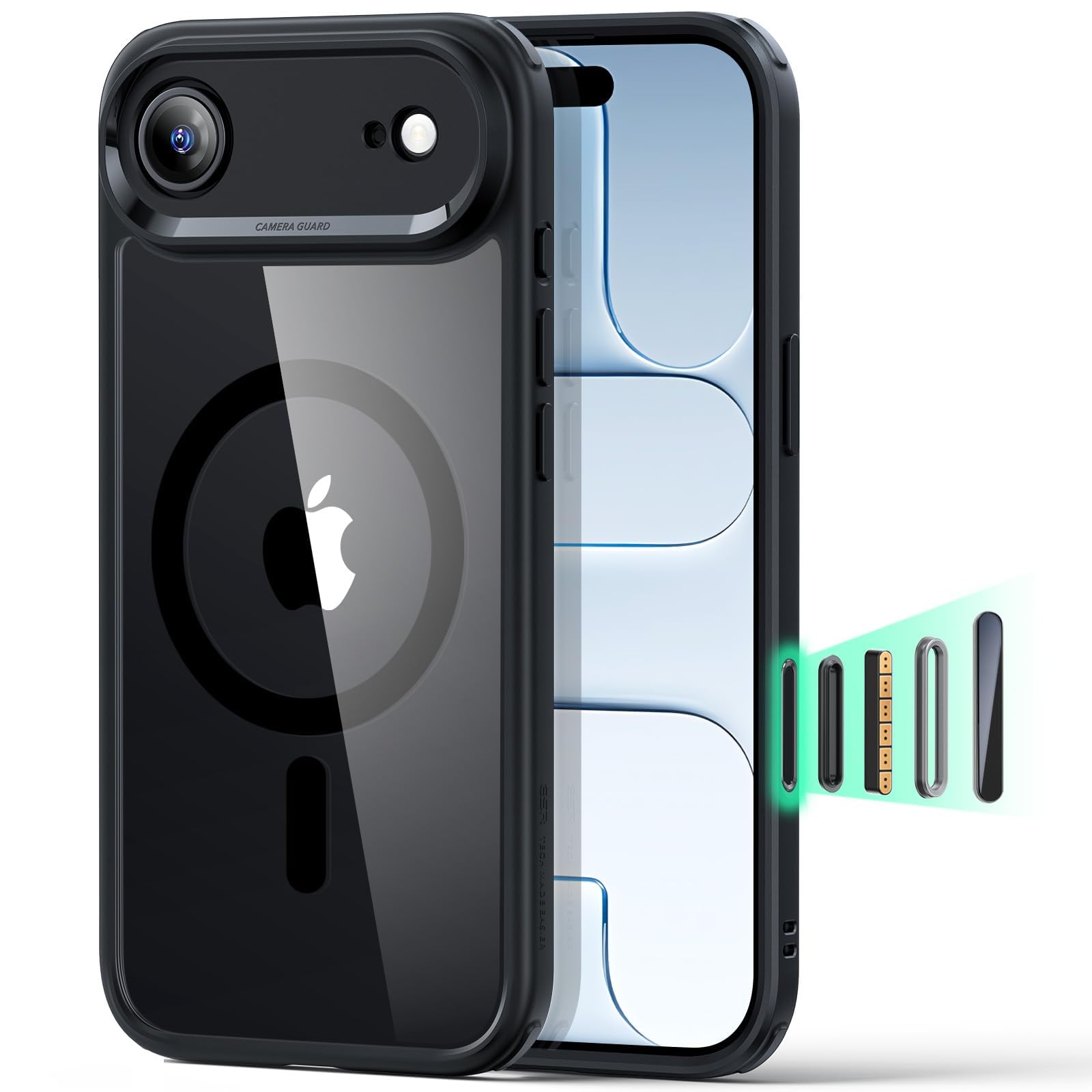 ESR for iPhone 16 Pro Max Case, Camera Control Capture Button, Compatible with MagSafe, Shockproof Military-Grade Protection, Phone Case for iPhone 16 Pro Max, Classic Hybrid Case(HaloLock), Clear - pokemaESR for iPhone 16 Pro Max Case, Camera Control Capture Button, Compatible with MagSafe, Shockproof Military-Grade Protection, Phone Case for iPhone 16 Pro Max, Classic Hybrid Case(HaloLock), Clear