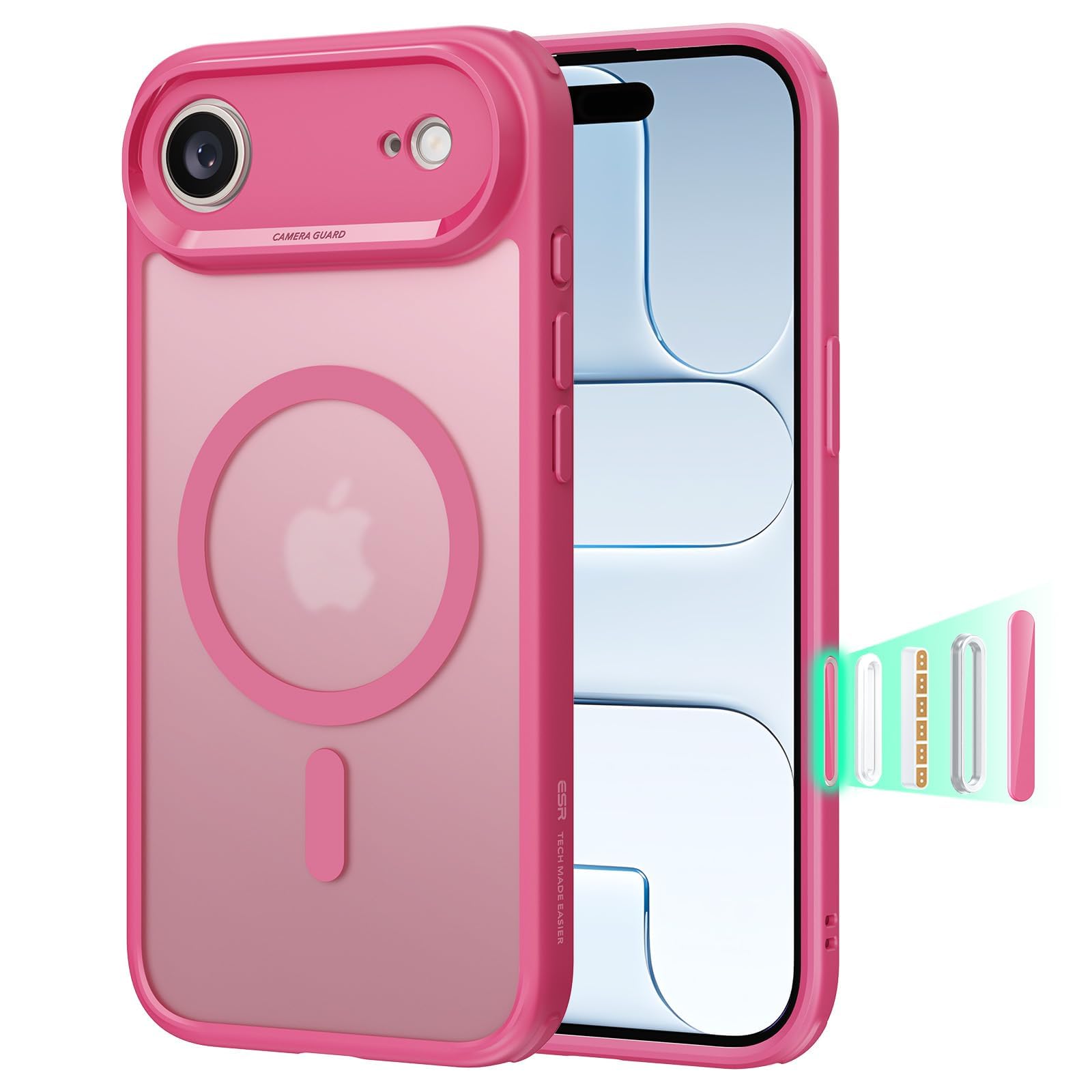 ESR for iPhone 16 Pro Max Case, Camera Control Capture Button, Compatible with MagSafe, Shockproof Military-Grade Protection, Phone Case for iPhone 16 Pro Max, Classic Hybrid Case(HaloLock), Clear - pokemaESR for iPhone 16 Pro Max Case, Camera Control Capture Button, Compatible with MagSafe, Shockproof Military-Grade Protection, Phone Case for iPhone 16 Pro Max, Classic Hybrid Case(HaloLock), Clear