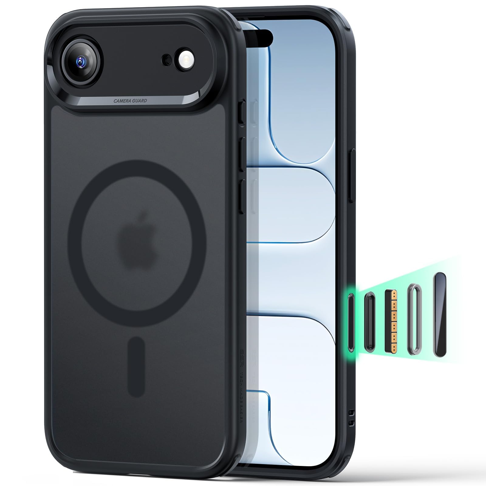 ESR for iPhone 16 Pro Max Case, Camera Control Capture Button, Compatible with MagSafe, Shockproof Military-Grade Protection, Phone Case for iPhone 16 Pro Max, Classic Hybrid Case(HaloLock), Clear - pokemaESR for iPhone 16 Pro Max Case, Camera Control Capture Button, Compatible with MagSafe, Shockproof Military-Grade Protection, Phone Case for iPhone 16 Pro Max, Classic Hybrid Case(HaloLock), Clear