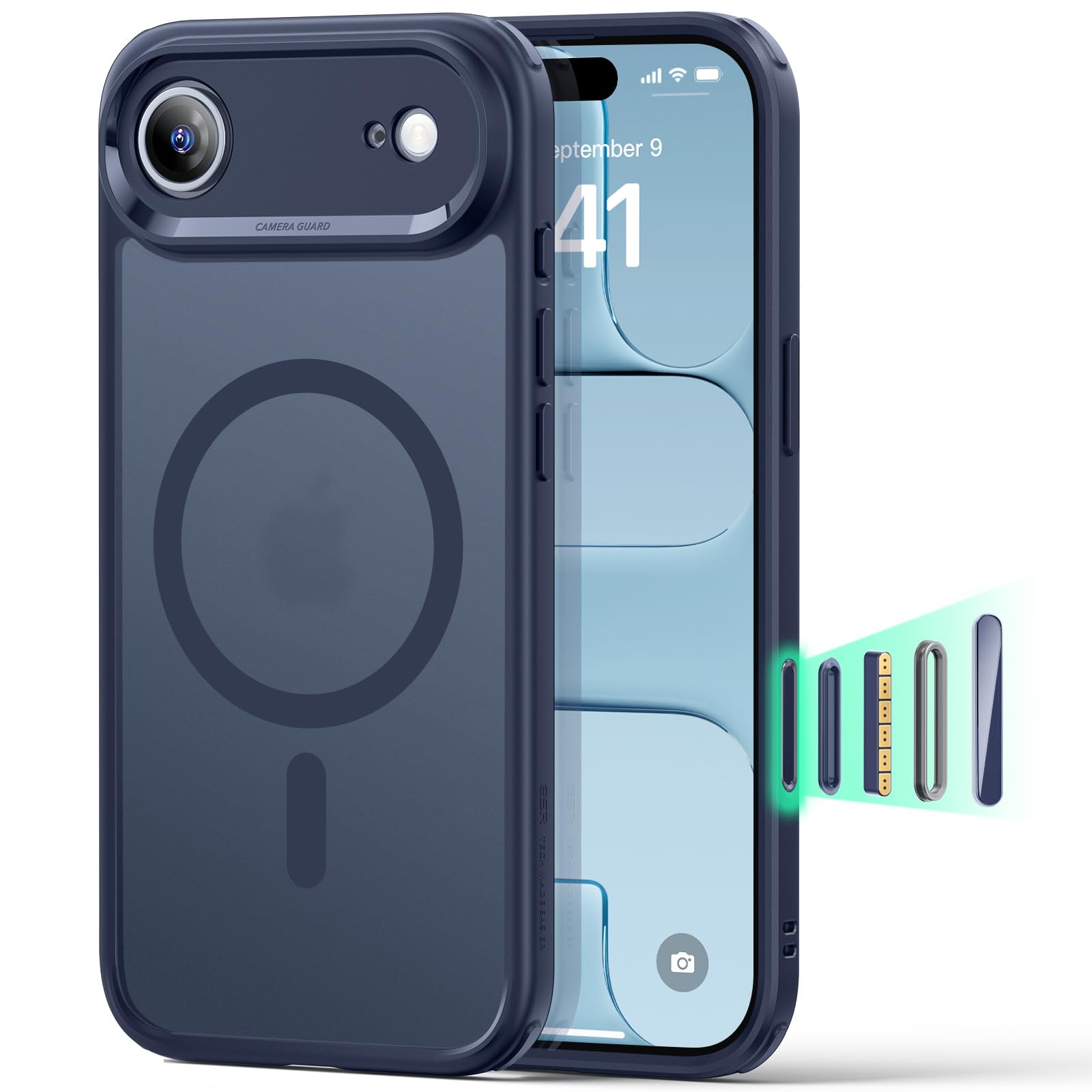 ESR for iPhone 16 Pro Max Case, Camera Control Capture Button, Compatible with MagSafe, Shockproof Military-Grade Protection, Phone Case for iPhone 16 Pro Max, Classic Hybrid Case(HaloLock), Clear - pokemaESR for iPhone 16 Pro Max Case, Camera Control Capture Button, Compatible with MagSafe, Shockproof Military-Grade Protection, Phone Case for iPhone 16 Pro Max, Classic Hybrid Case(HaloLock), Clear
