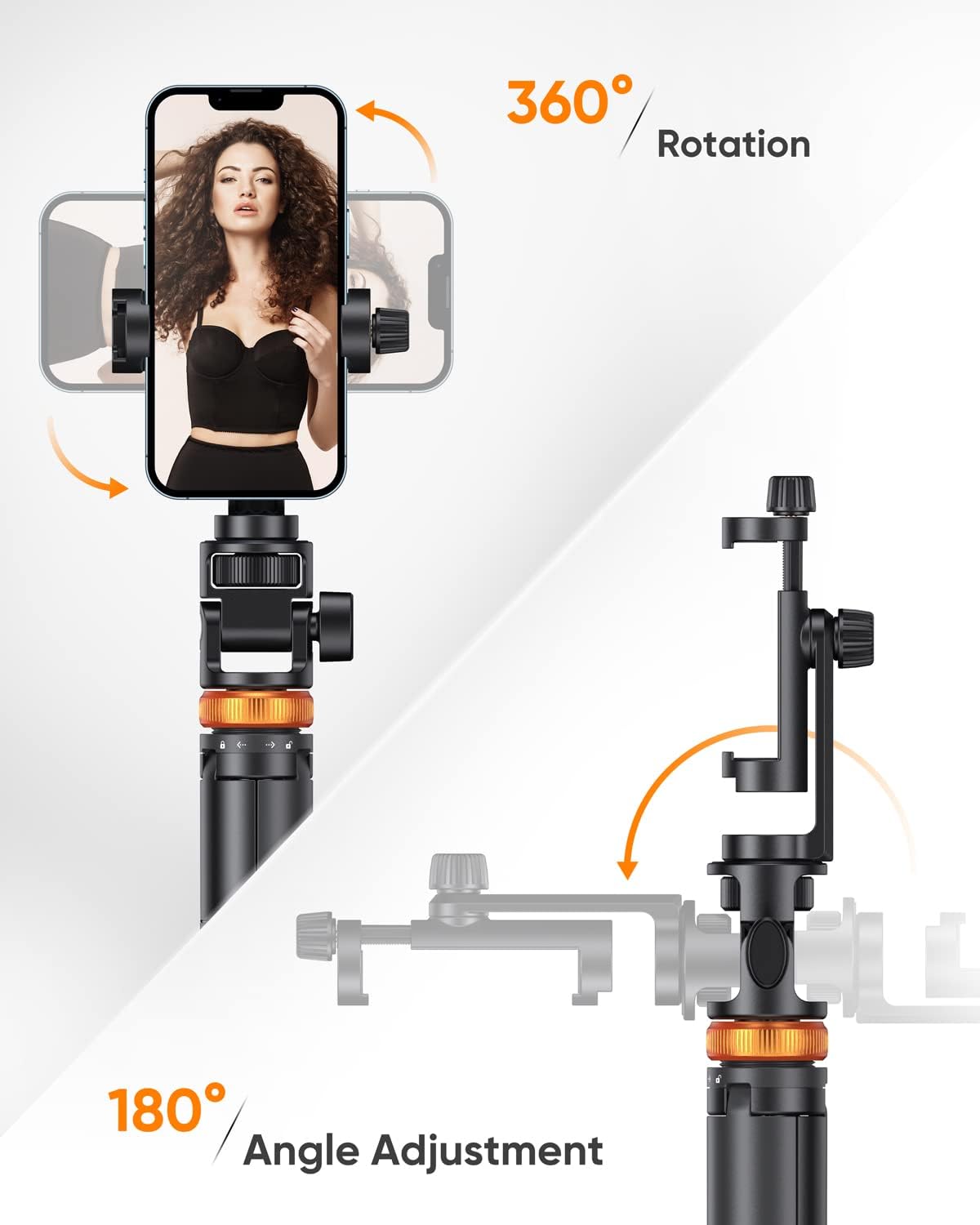 EUCOS 62" Phone Tripod, Tripod for iPhone & Selfie Stick with Remote, Extendable Cell Phone Stand & Travel Tripod, Solidest Tripod for Phone Compatible with iPhone/Android - pokemaEUCOS 62" Phone Tripod, Tripod for iPhone & Selfie Stick with Remote, Extendable Cell Phone Stand & Travel Tripod, Solidest Tripod for Phone Compatible with iPhone/Android