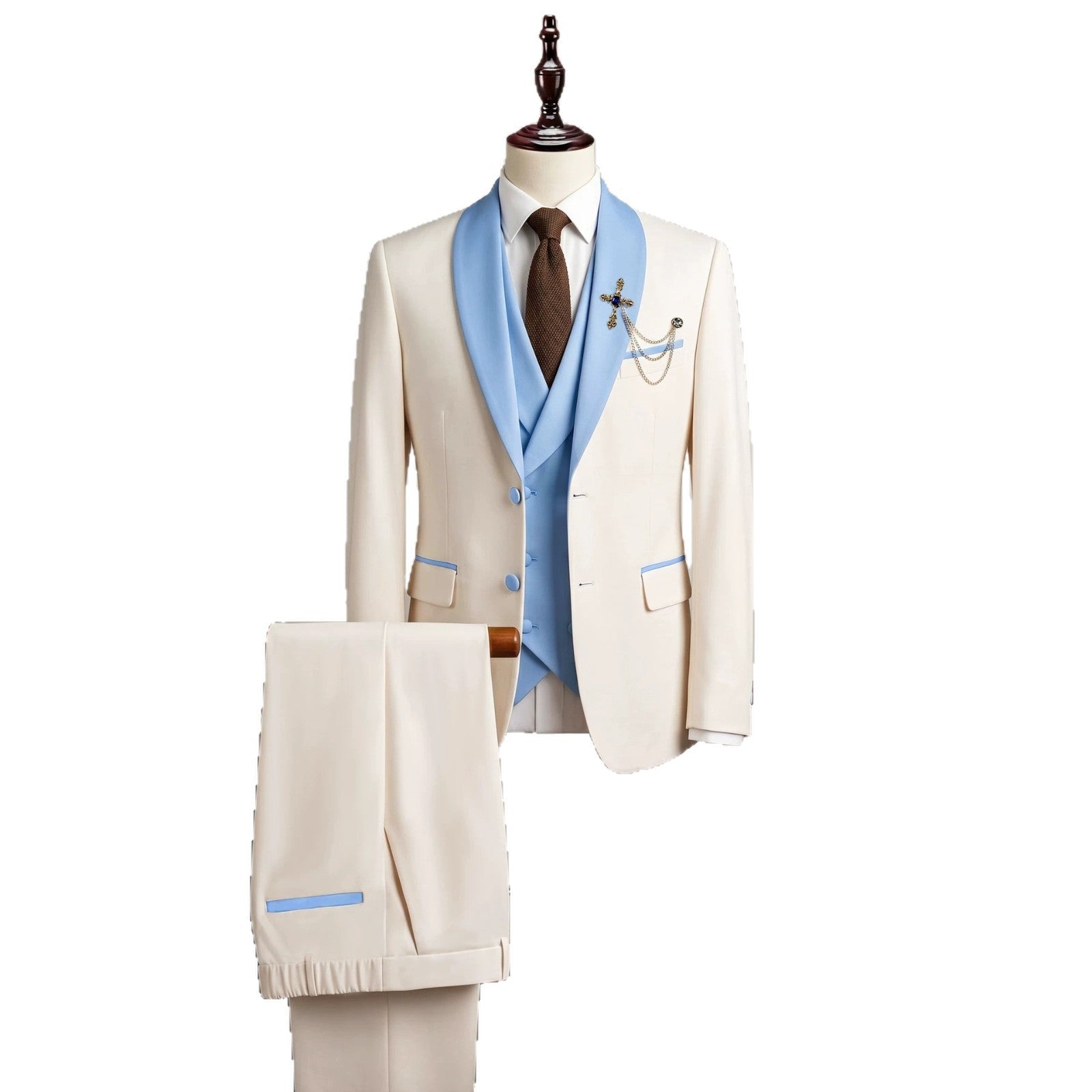 European And American Mens Waistcoat And Suit Pants Business Ensemble - pokema2b104aa83f50983cbaa1624d35c8d259