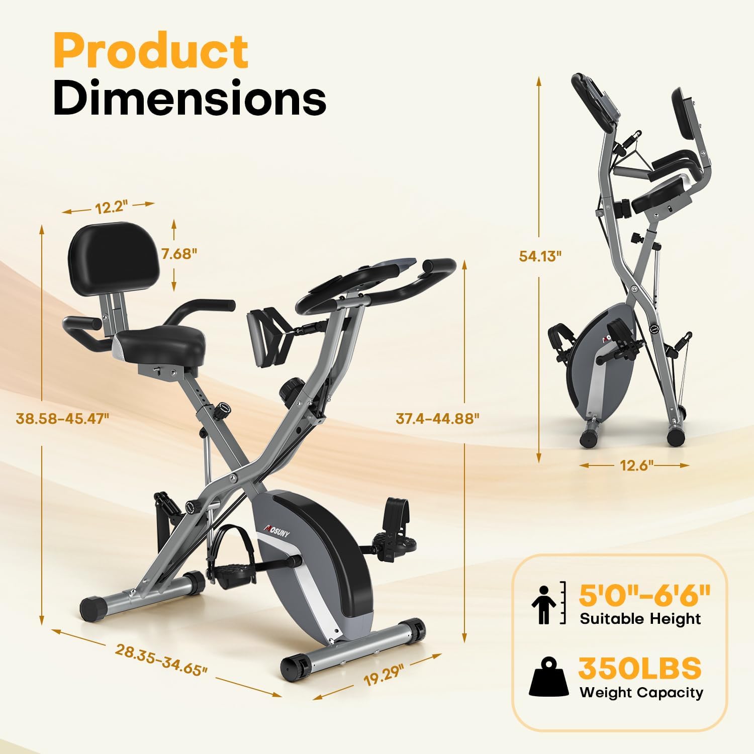 Exercise Bike, MOSUNY 5-in-1 Stationary Bike With 10DB Super-Silent, Folding Exercise Bike with 16-Level Adjustable Magnetic Resistance, 350 LBS Indoor Cycling Bike For Home Workout - pokemaExercise Bike, MOSUNY 5-in-1 Stationary Bike With 10DB Super-Silent, Folding Exercise Bike with 16-Level Adjustable Magnetic Resistance, 350 LBS Indoor Cycling Bike For Home Workout