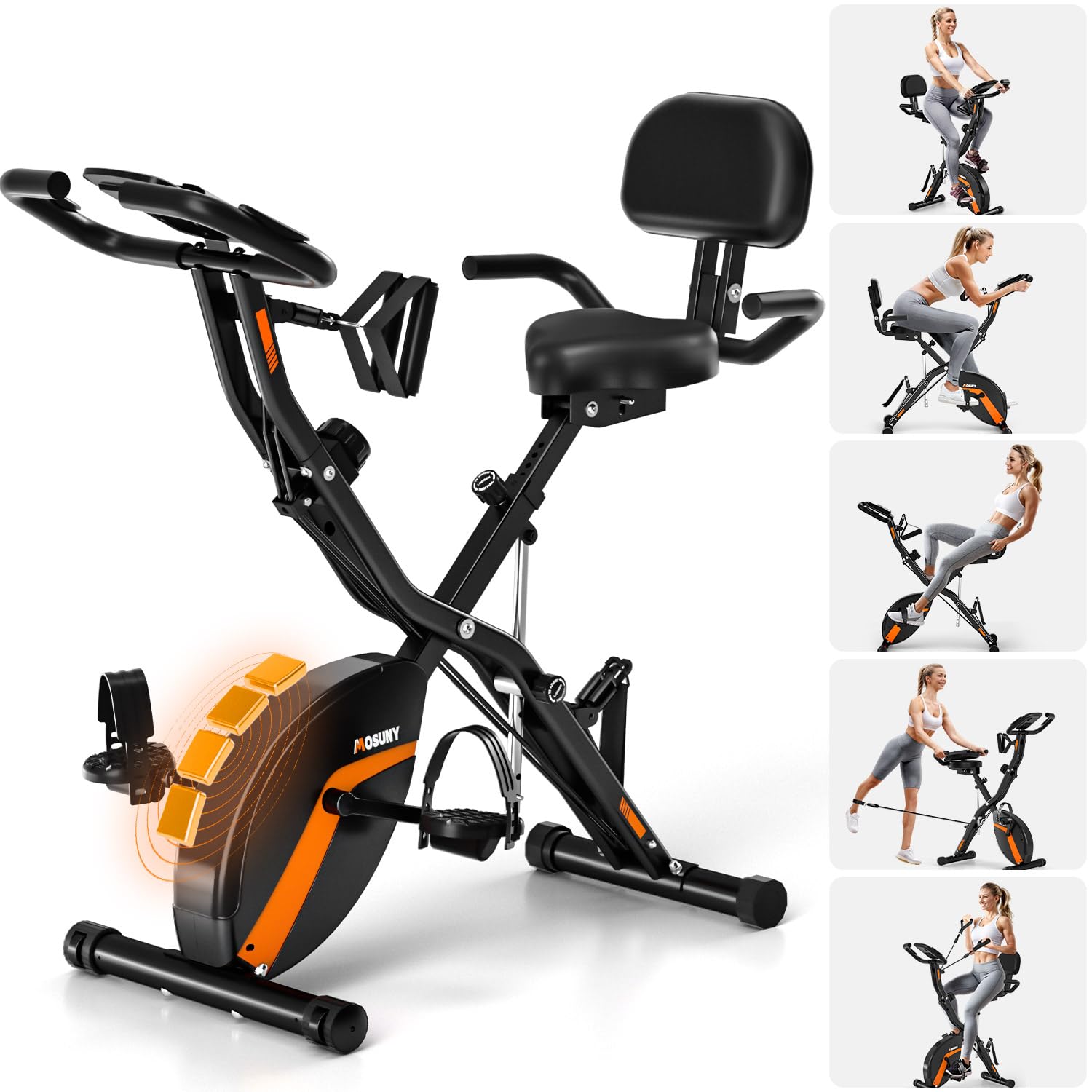 Exercise Bike, MOSUNY 5-in-1 Stationary Bike With 10DB Super-Silent, Folding Exercise Bike with 16-Level Adjustable Magnetic Resistance, 350 LBS Indoor Cycling Bike For Home Workout - pokemaExercise Bike, MOSUNY 5-in-1 Stationary Bike With 10DB Super-Silent, Folding Exercise Bike with 16-Level Adjustable Magnetic Resistance, 350 LBS Indoor Cycling Bike For Home Workout