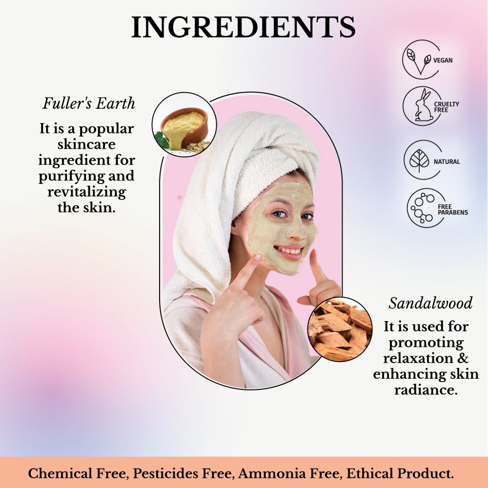 Face Glow- Fuller’s Earth w/ Sandalwood - 12 Individual Sachets of Multani Mitti (10 gm each)- Reusable Brush & Tray Included - pokemaFace Glow- Fuller’s Earth w/ Sandalwood - 12 Individual Sachets of Multani Mitti (10 gm each)- Reusable Brush & Tray Included