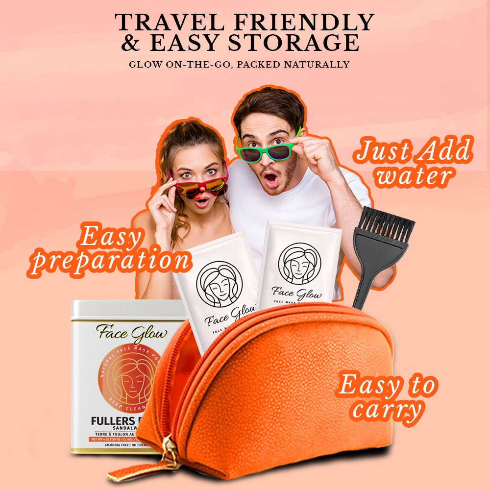 Face Glow- Fuller’s Earth w/ Sandalwood - 12 Individual Sachets of Multani Mitti (10 gm each)- Reusable Brush & Tray Included - pokemaFace Glow- Fuller’s Earth w/ Sandalwood - 12 Individual Sachets of Multani Mitti (10 gm each)- Reusable Brush & Tray Included