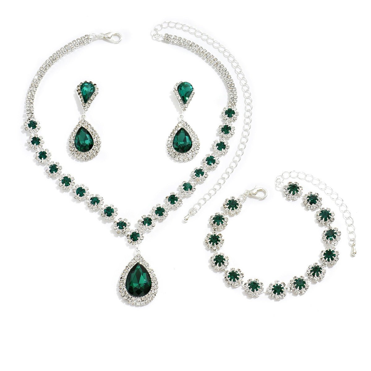 Fashion Jewelry Bridal Jewelry Suit Necklace Ear Stud Bracelet Three-piece Set - pokemab2ba74cb4c67df931edcb9bf1bb5b2da