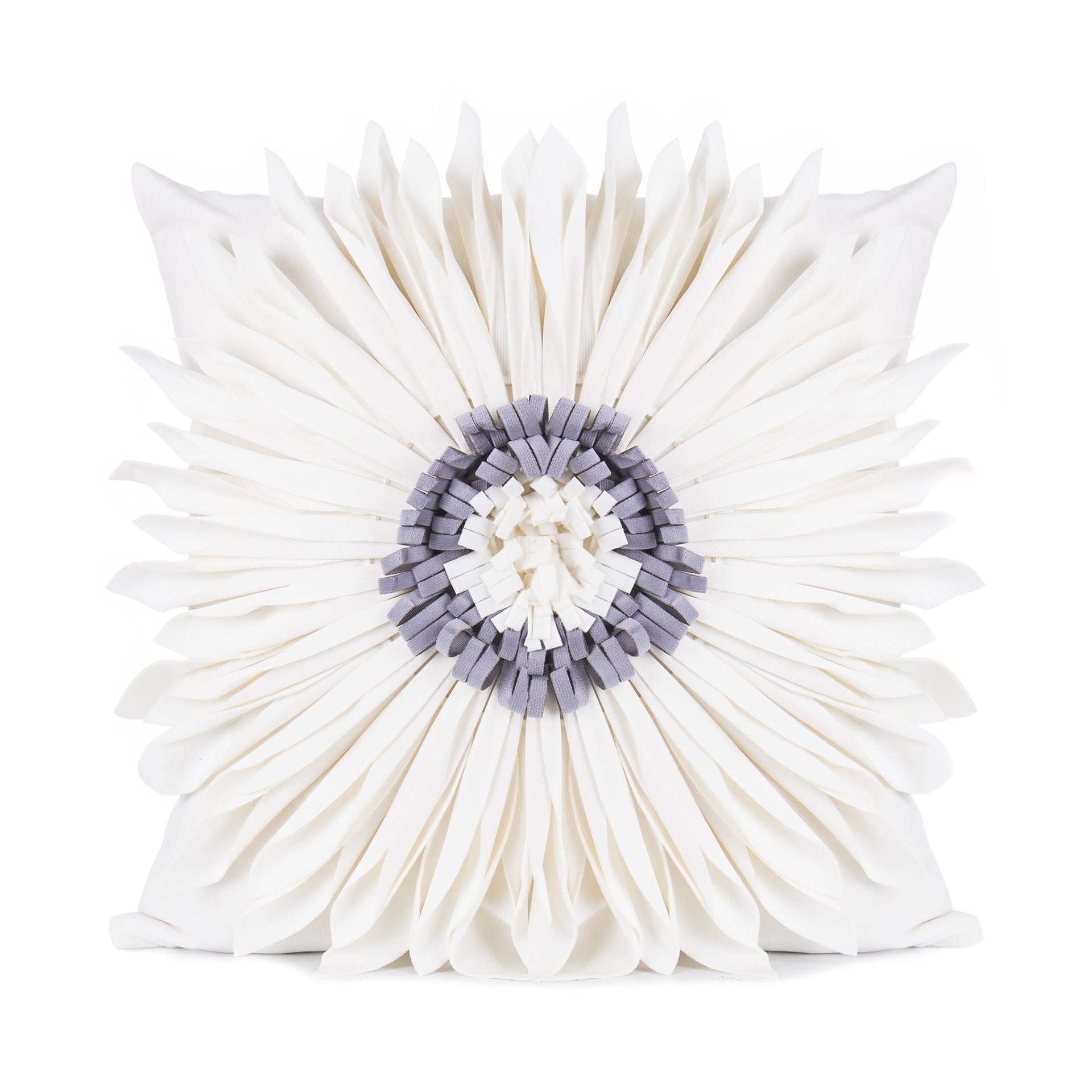 Fashion Modern Style White Throw Pillows Velvet Stitching 3D Chrysanthemum Cushion Waist Pillow Blue Cushion Case - pokemad222ae389e88b41bd6024e3c7a8af2e4