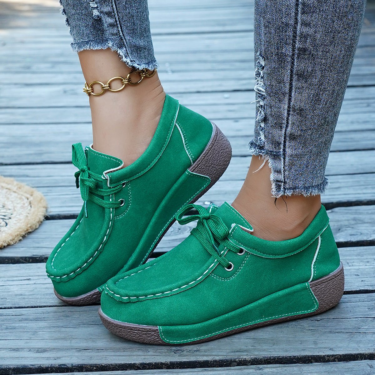 Fashionable Slip-on Loafers For Women Round-toe Single-layer Shoes For Women - pokema64b22d98133f88049fccb3da1e3a1322