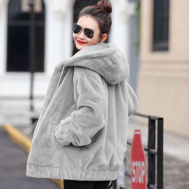 Flannel Hooded Coat Women's Mid-length Winter - pokemabd4fc445271484d9e015a34b836c7d54