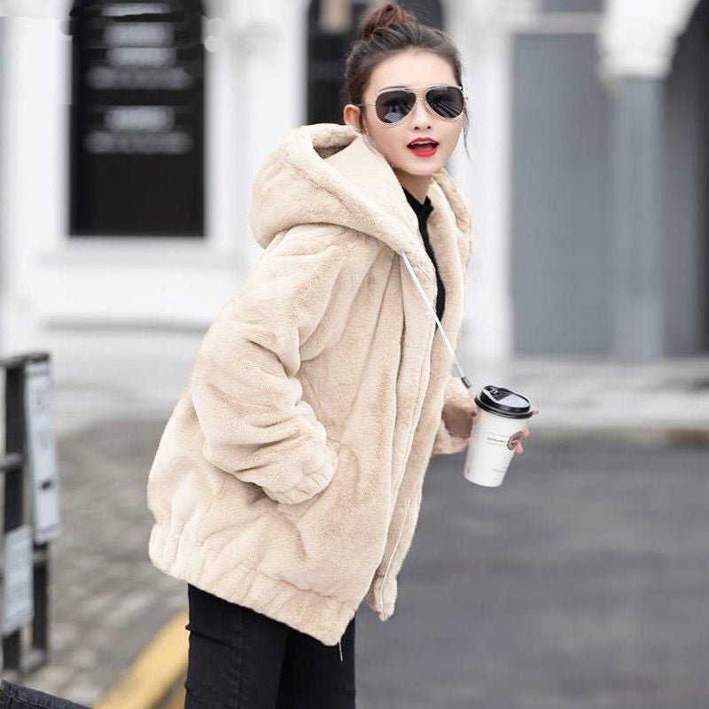 Flannel Hooded Coat Women's Mid-length Winter - pokemaa6f5a2bf418e382d2555511e22995c20