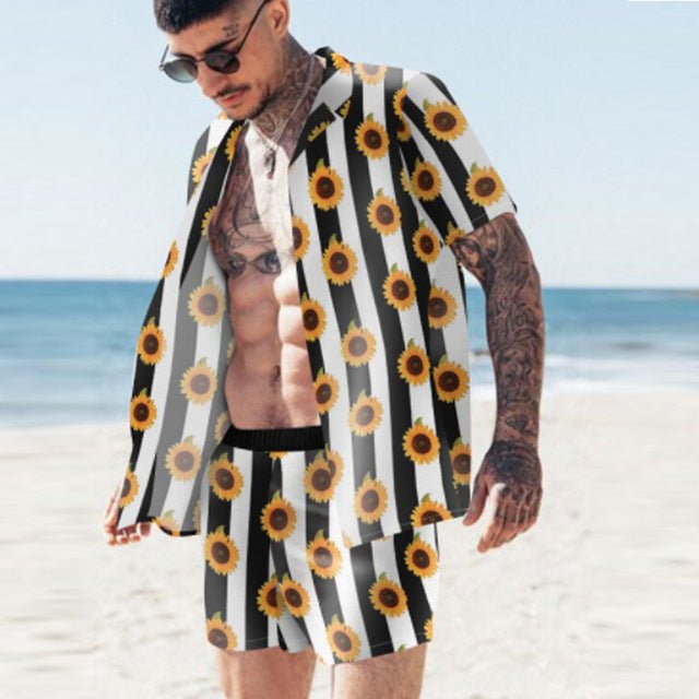 Floral Shirt Beach Two Piece Suit New Fashion Men Sets - pokema8fb6858afc7a1dadf2e708c3e99824b2