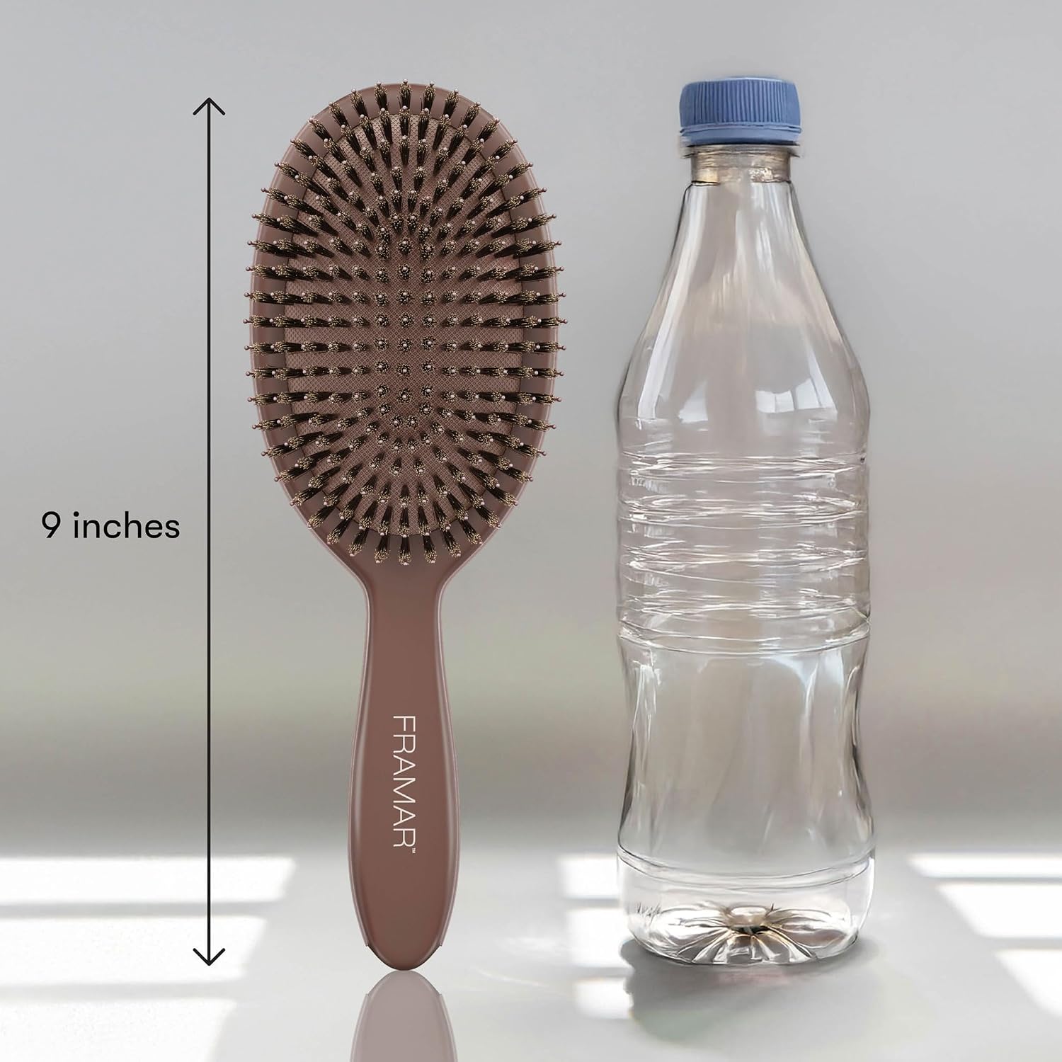 FRAMAR Boar Bristle Hair Brush – Slick Back Hair Brush For Women, Boar Bristle Brush, Slick Back Brush, Hairbrush Women, Brosse a Cheveux, Boar Brush For Volume and Shine – Chocolate - pokemaFRAMAR Boar Bristle Hair Brush – Slick Back Hair Brush For Women, Boar Bristle Brush, Slick Back Brush, Hairbrush Women, Brosse a Cheveux, Boar Brush For Volume and Shine – Chocolate