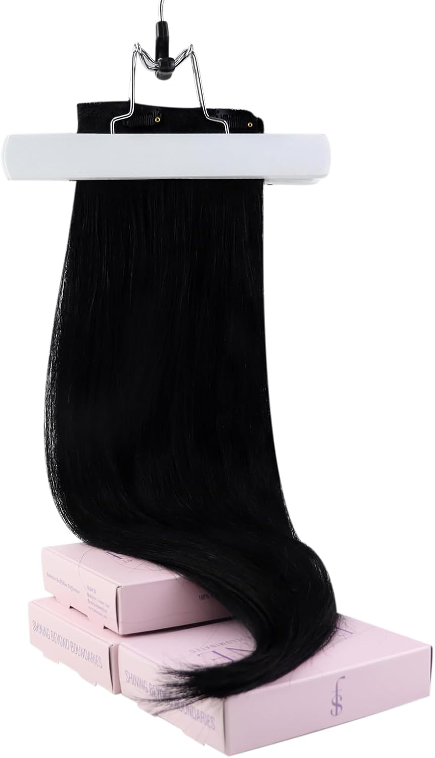 Fshine Clip in Hair Extensions Human Hair Jet Black 26 in 135 G For Party | 7pcs, Hair Extensions, for Women, Add Volume and Length - pokemaFshine Clip in Hair Extensions Human Hair Jet Black 26 in 135 G For Party | 7pcs, Hair Extensions, for Women, Add Volume and Length