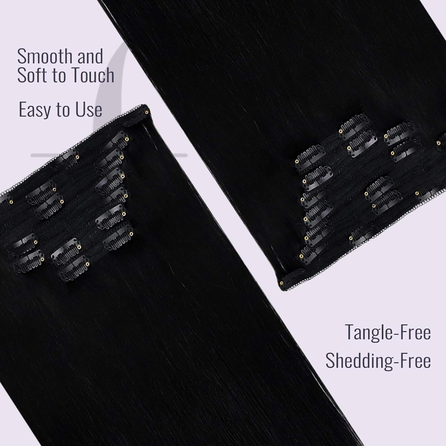 Fshine Clip in Hair Extensions Human Hair Jet Black 26 in 135 G For Party | 7pcs, Hair Extensions, for Women, Add Volume and Length - pokemaFshine Clip in Hair Extensions Human Hair Jet Black 26 in 135 G For Party | 7pcs, Hair Extensions, for Women, Add Volume and Length
