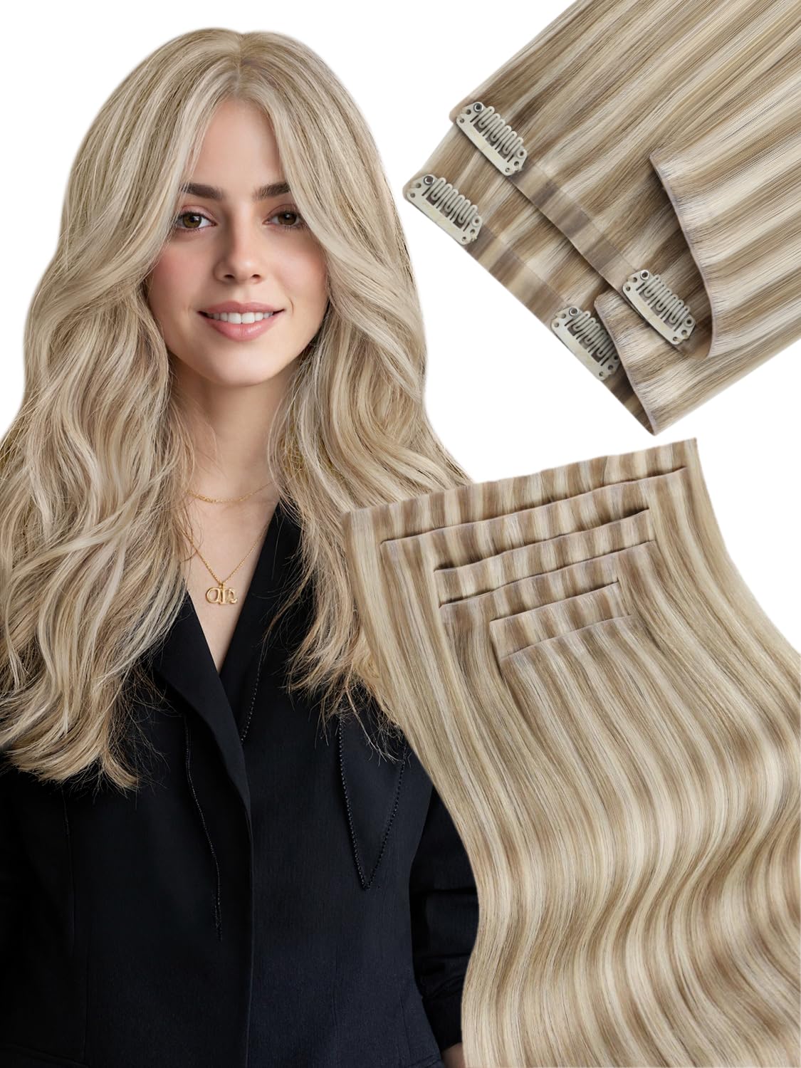 Fshine Clip in Hair Extensions Human Hair Jet Black 26 in 135 G For Party | 7pcs, Hair Extensions, for Women, Add Volume and Length - pokemaFshine Clip in Hair Extensions Human Hair Jet Black 26 in 135 G For Party | 7pcs, Hair Extensions, for Women, Add Volume and Length