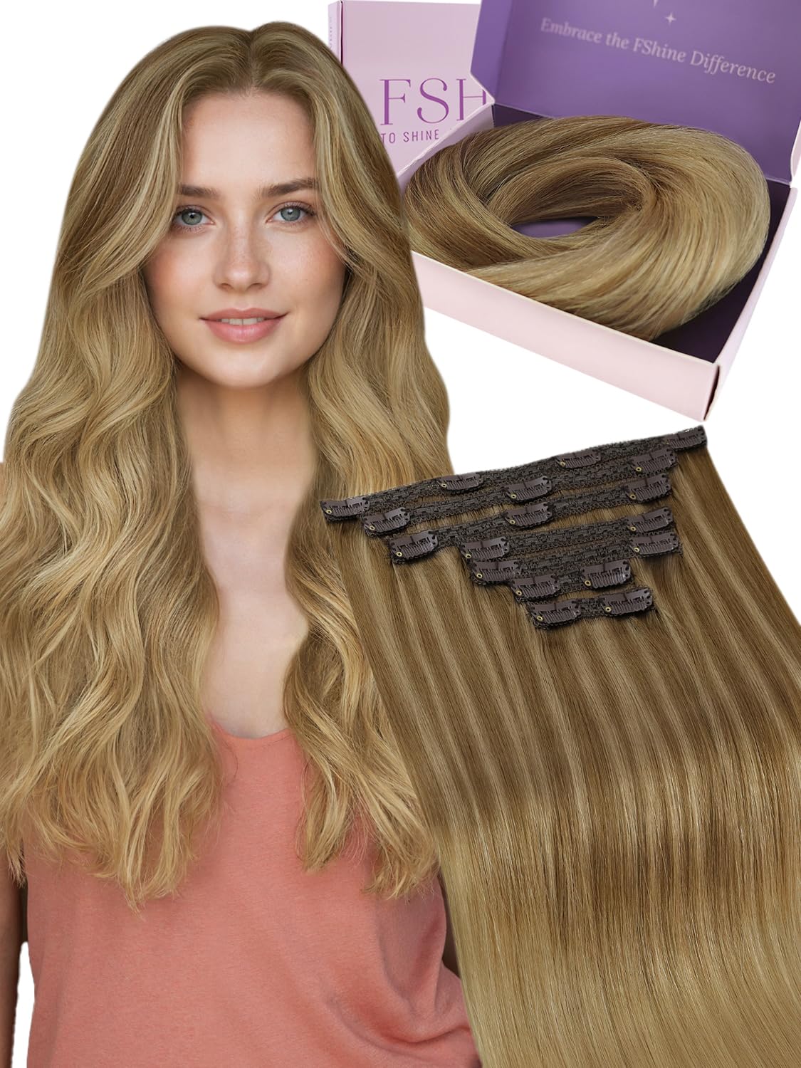 Fshine Clip in Hair Extensions Human Hair Jet Black 26 in 135 G For Party | 7pcs, Hair Extensions, for Women, Add Volume and Length - pokemaFshine Clip in Hair Extensions Human Hair Jet Black 26 in 135 G For Party | 7pcs, Hair Extensions, for Women, Add Volume and Length