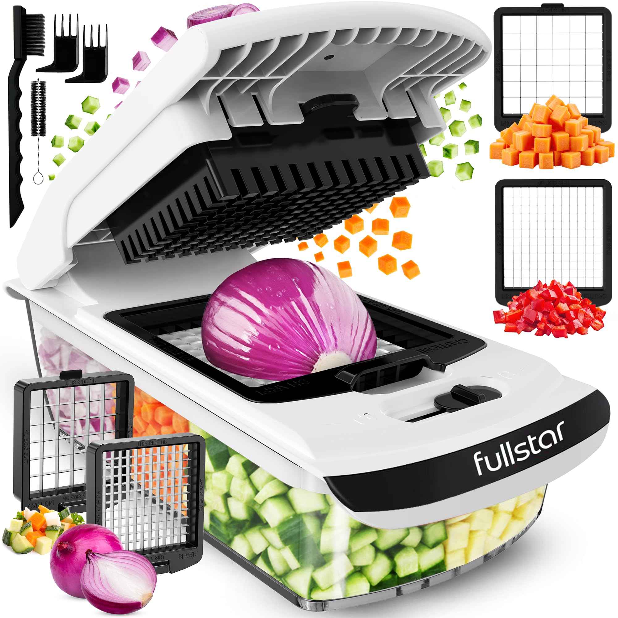 Fullstar Pro Original - Vegetable Chopper & Mandoline Slicer - 6 Blades | Onion, Salad & Veggie Dicer - Julienne Cutter & Grater - Kitchen Gadgets & Gifts - Home Essentials (6-in-1, Black) - pokemaFullstar Pro Original - Vegetable Chopper & Mandoline Slicer - 6 Blades | Onion, Salad & Veggie Dicer - Julienne Cutter & Grater - Kitchen Gadgets & Gifts - Home Essentials (6-in-1, Black)